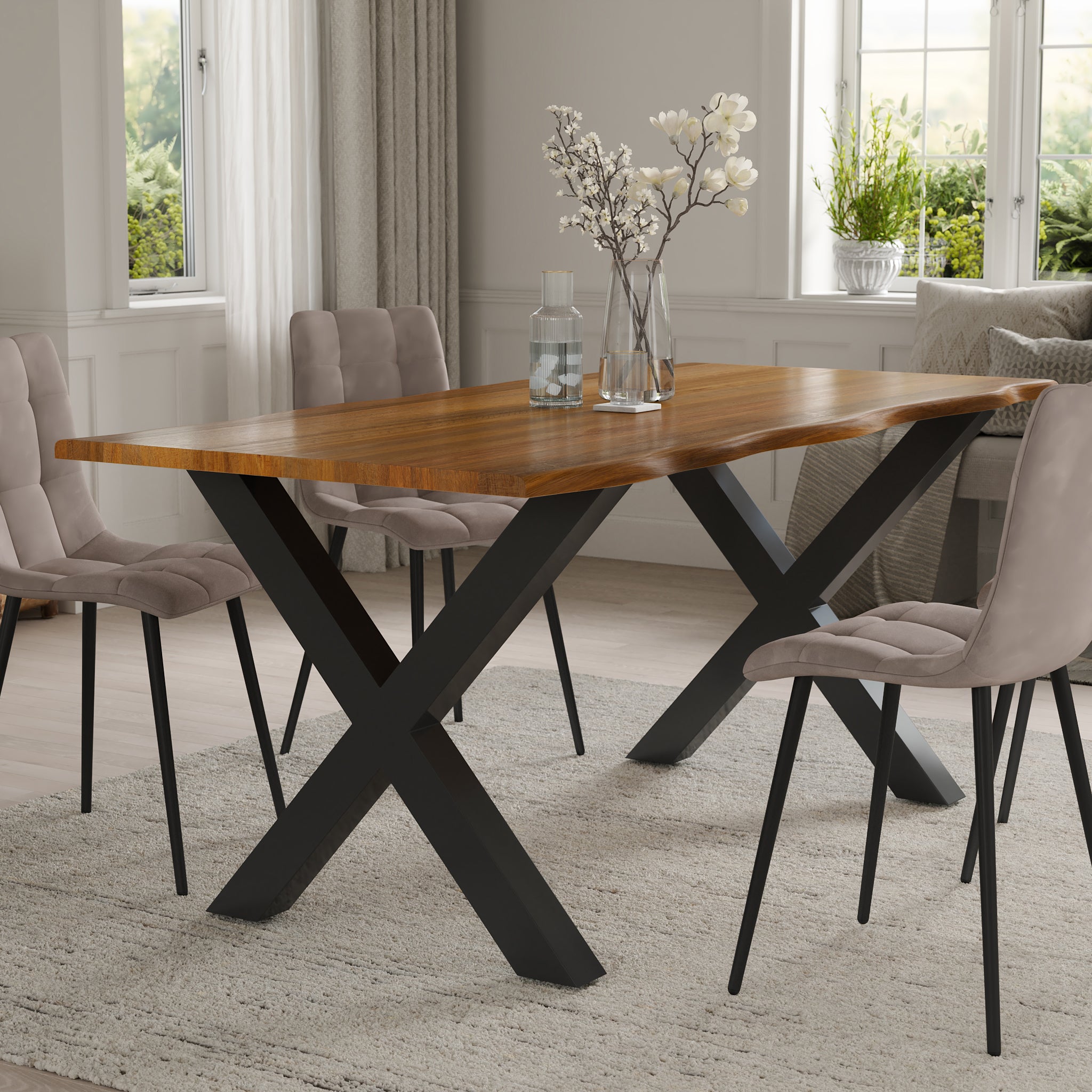 #cognacfarben #140x80 #x-gestellschwarz