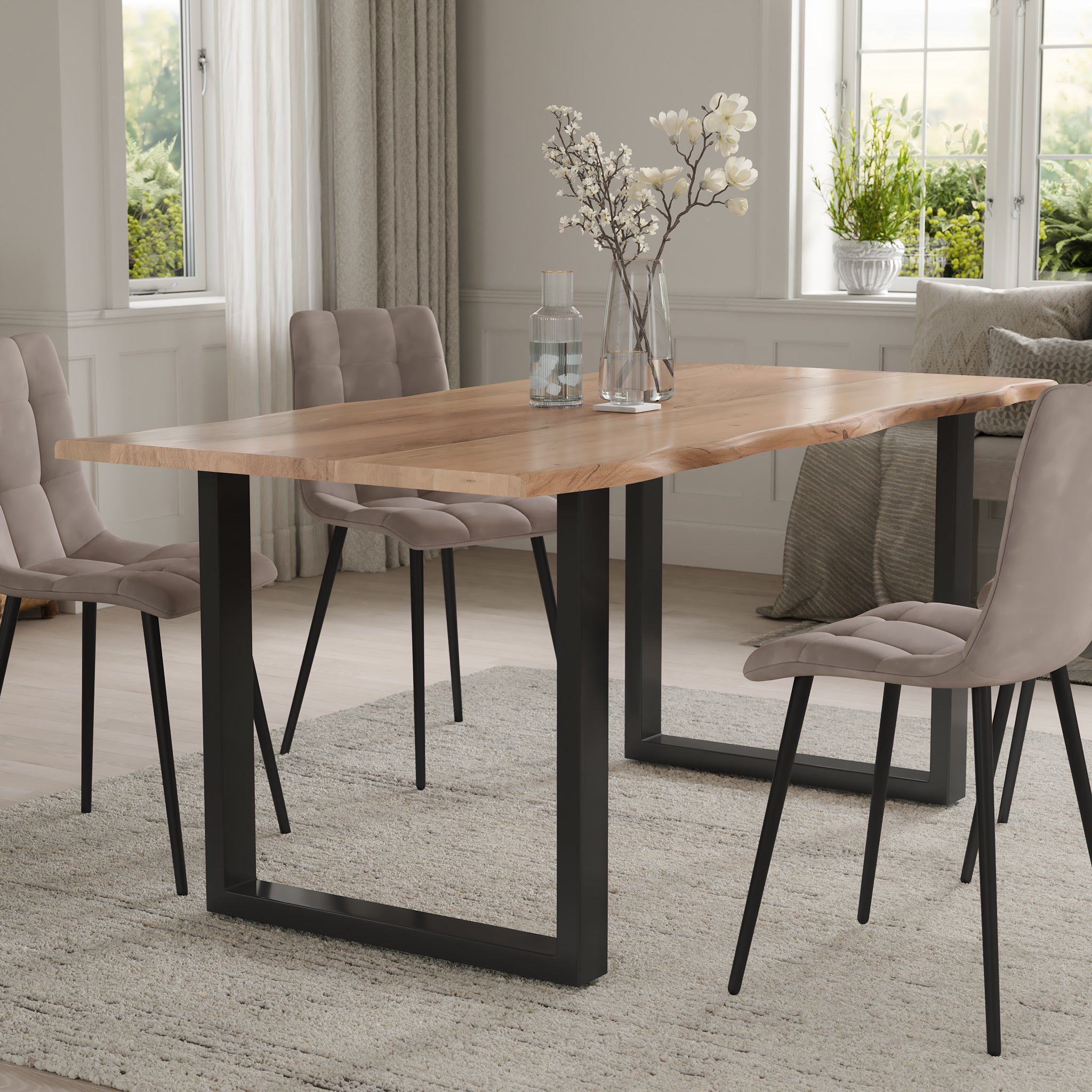 | #Farbe_naturfarben | #Größe_80x80 | #Gestell_U-Gestell Schwarz