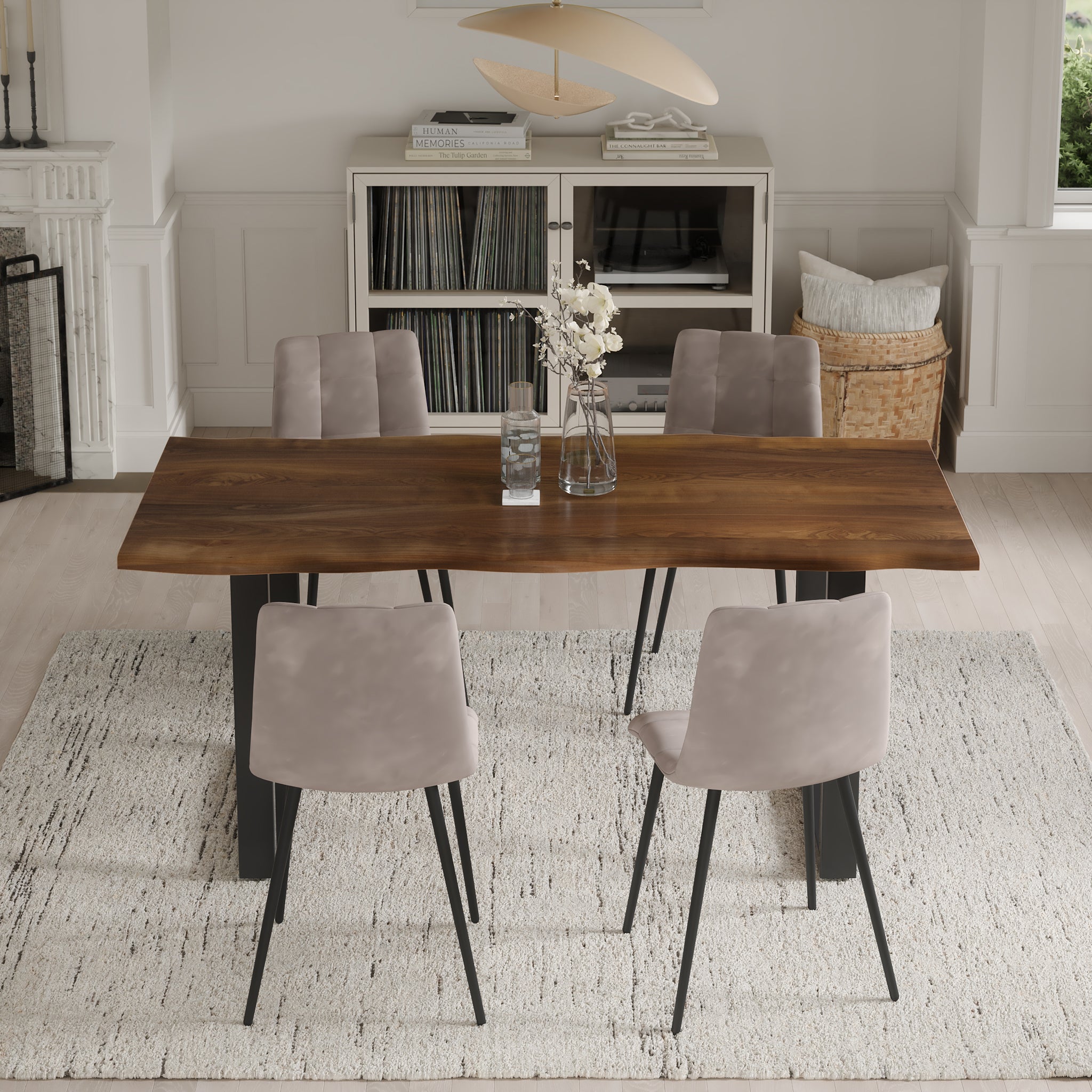 | #Farbe_nussbaumfarben | #Größe_220 cm | #Gestell_U-Gestell Schwarz