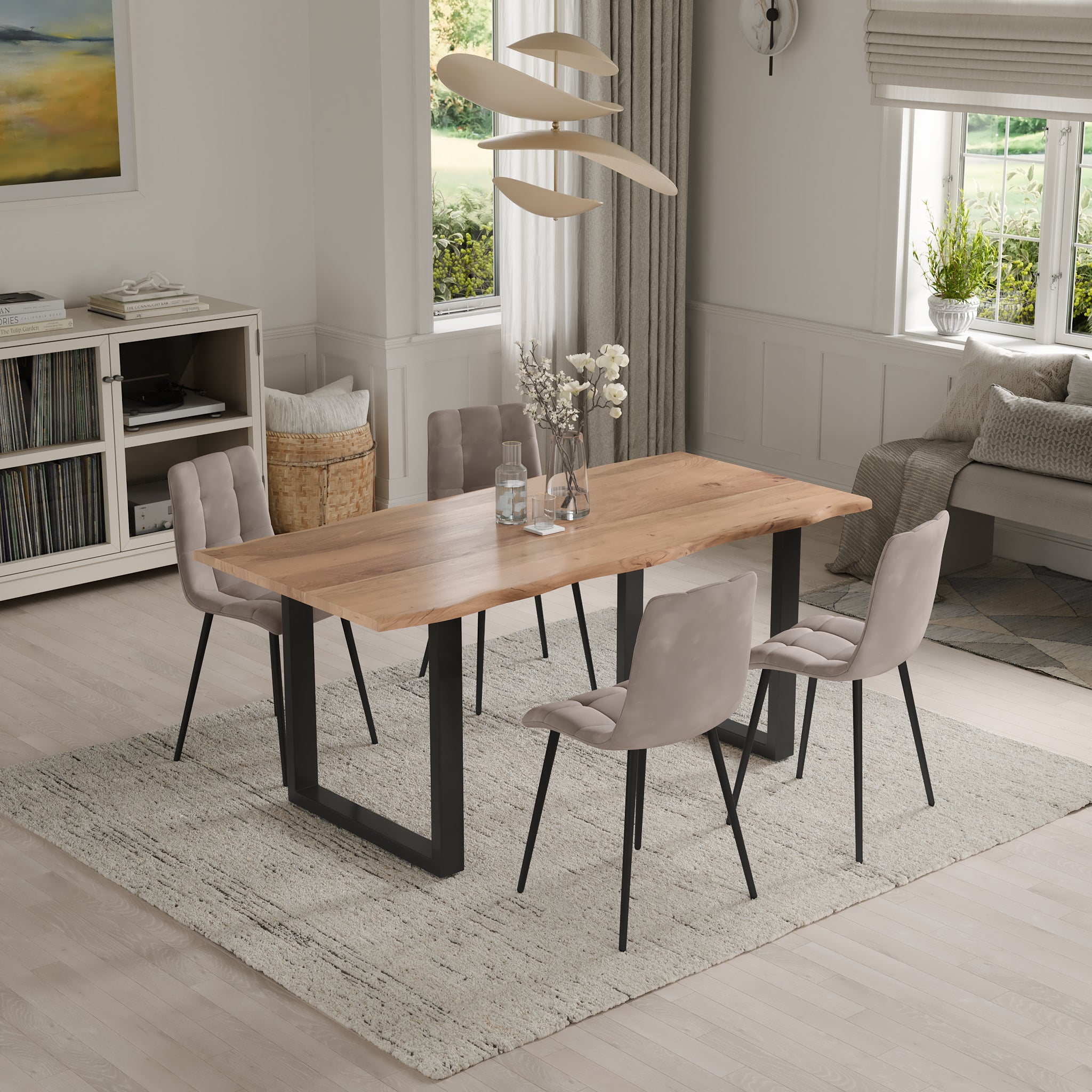 | #Farbe_naturfarben | #Größe_80x80 | #Gestell_U-Gestell Schwarz