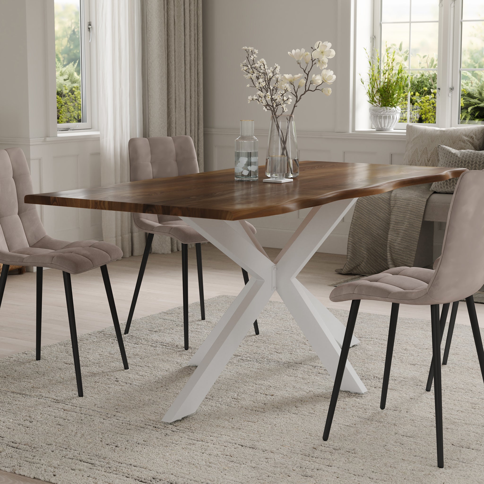 | #Farbe_nussbaumfarben | #Größe_240x100 | #Gestell_Spider-Gestell Weiß