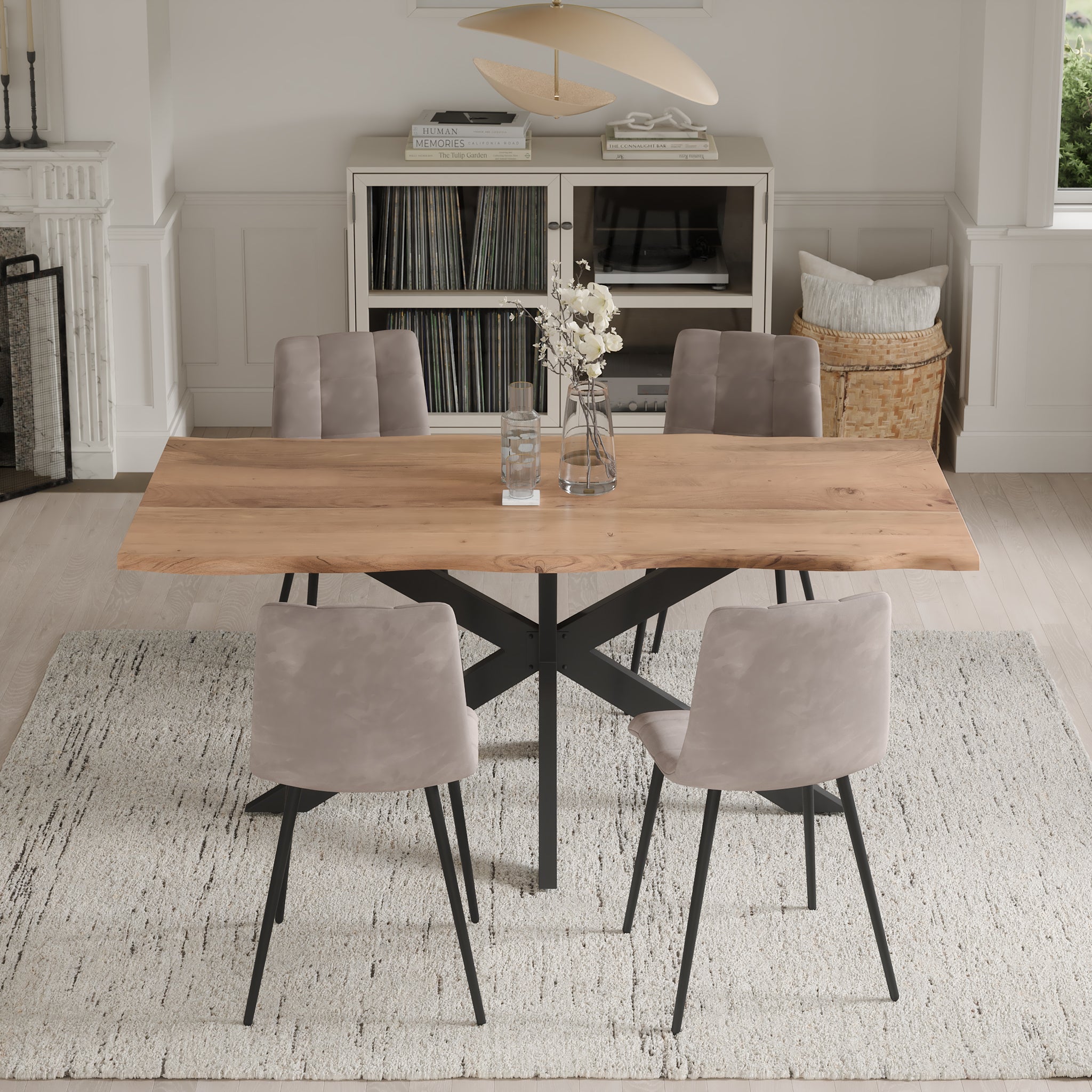 | #Farbe_naturfarben | #Größe_220 cm | #Gestell_Spider-Gestell Schwarz