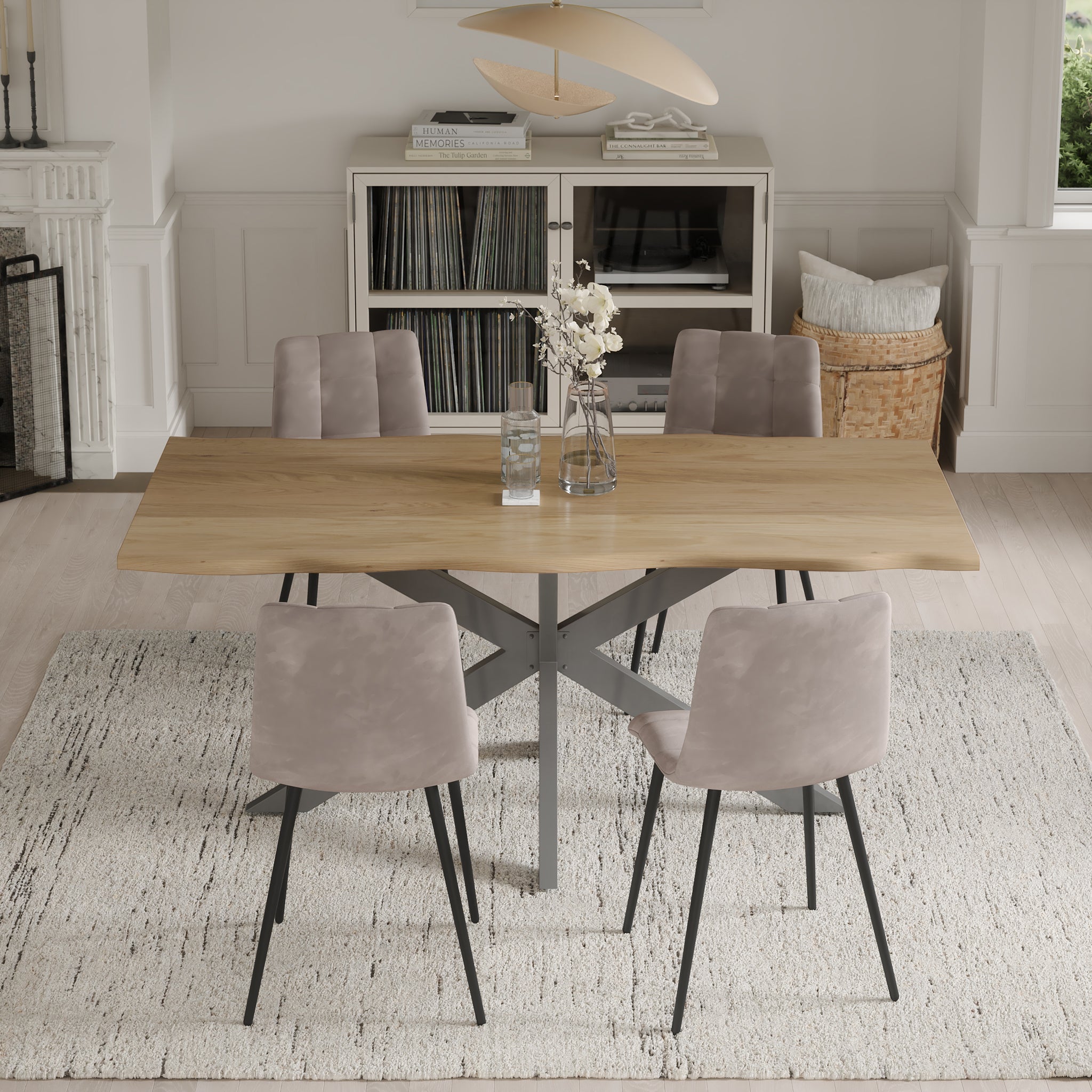 | #Farbe_eichenfarben | #Größe_280x100 | #Gestell_Spider-Gestell Silber