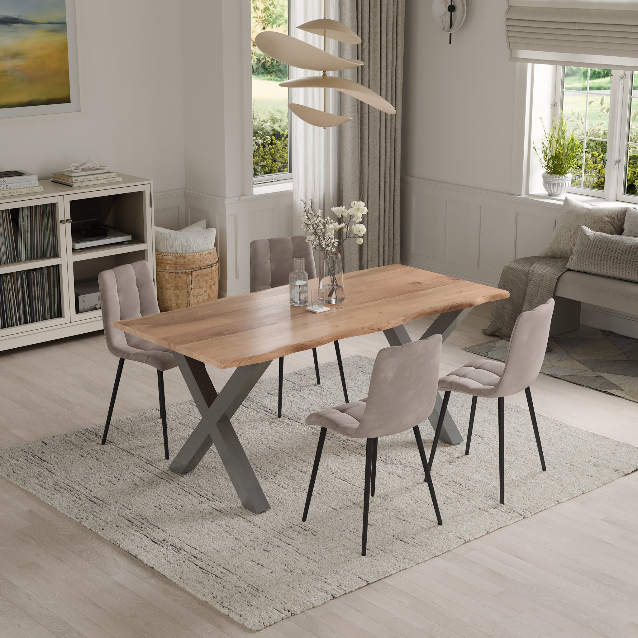 | #Farbe_naturfarben | #Größe_80x80 | #Gestell_X-Gestell Silber