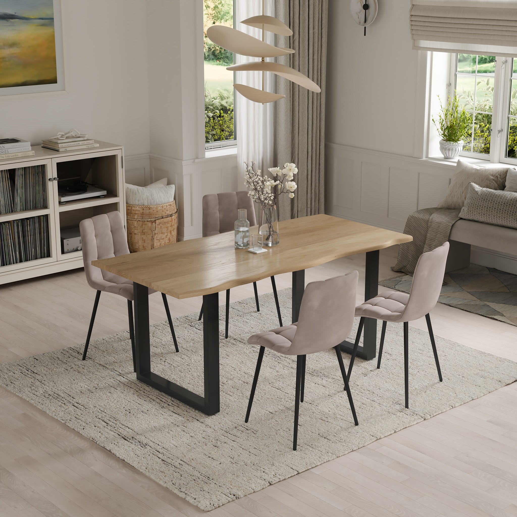 | #Farbe_eichefarben | #Größe_220 cm | #Gestell_U-Gestell Schwarz