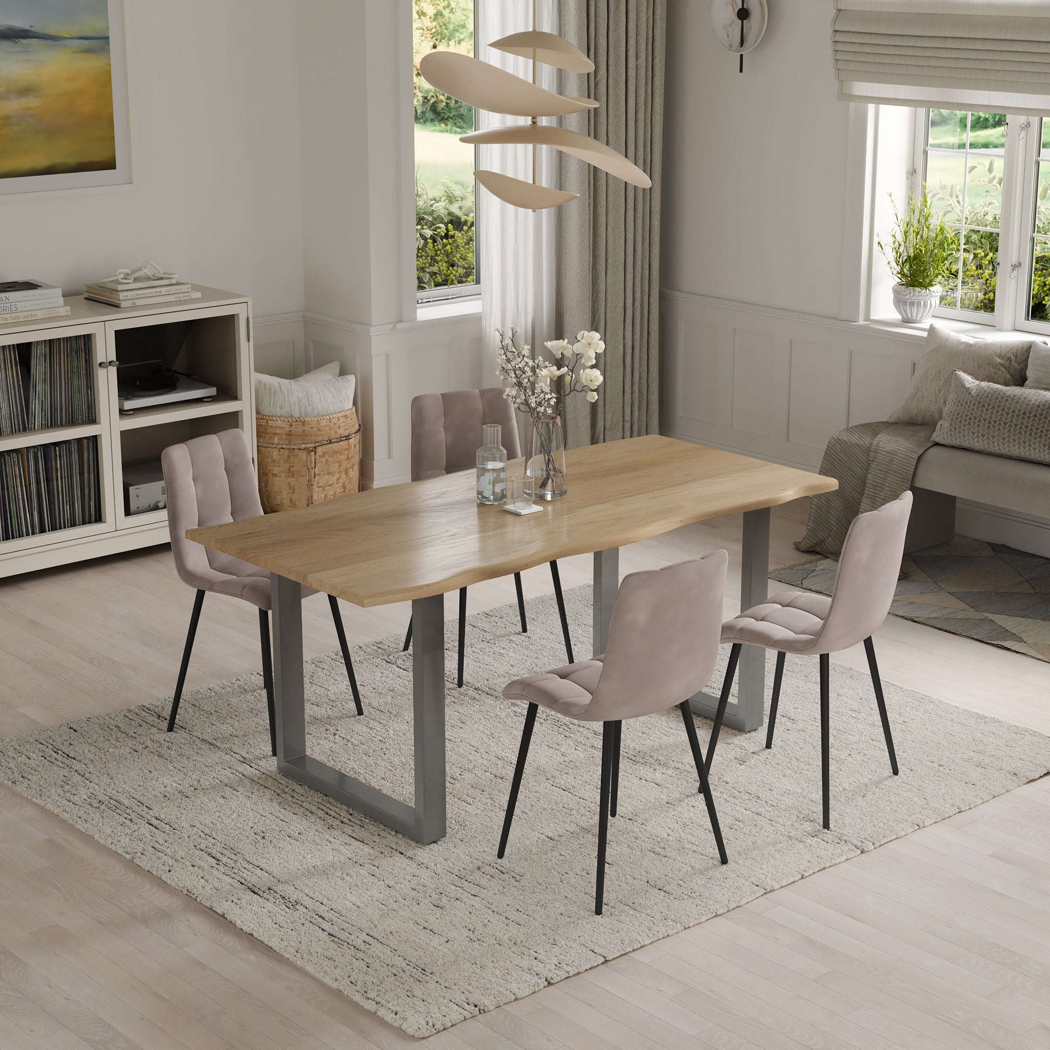 | #Farbe_eichenfarben | #Größe_80x80 | #Gestell_U-Gestell Silber