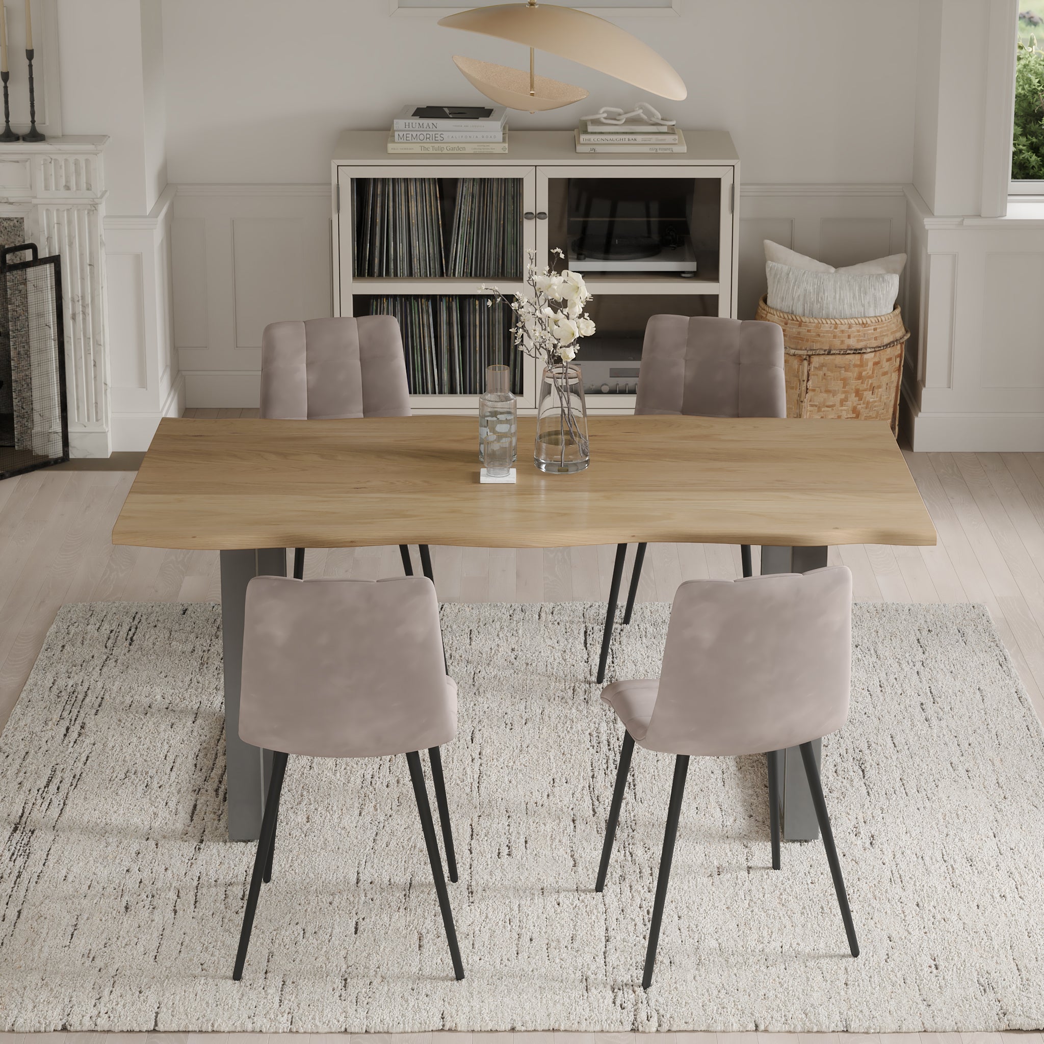 | #Farbe_eichenfarben | #Größe_80x80 | #Gestell_U-Gestell Silber