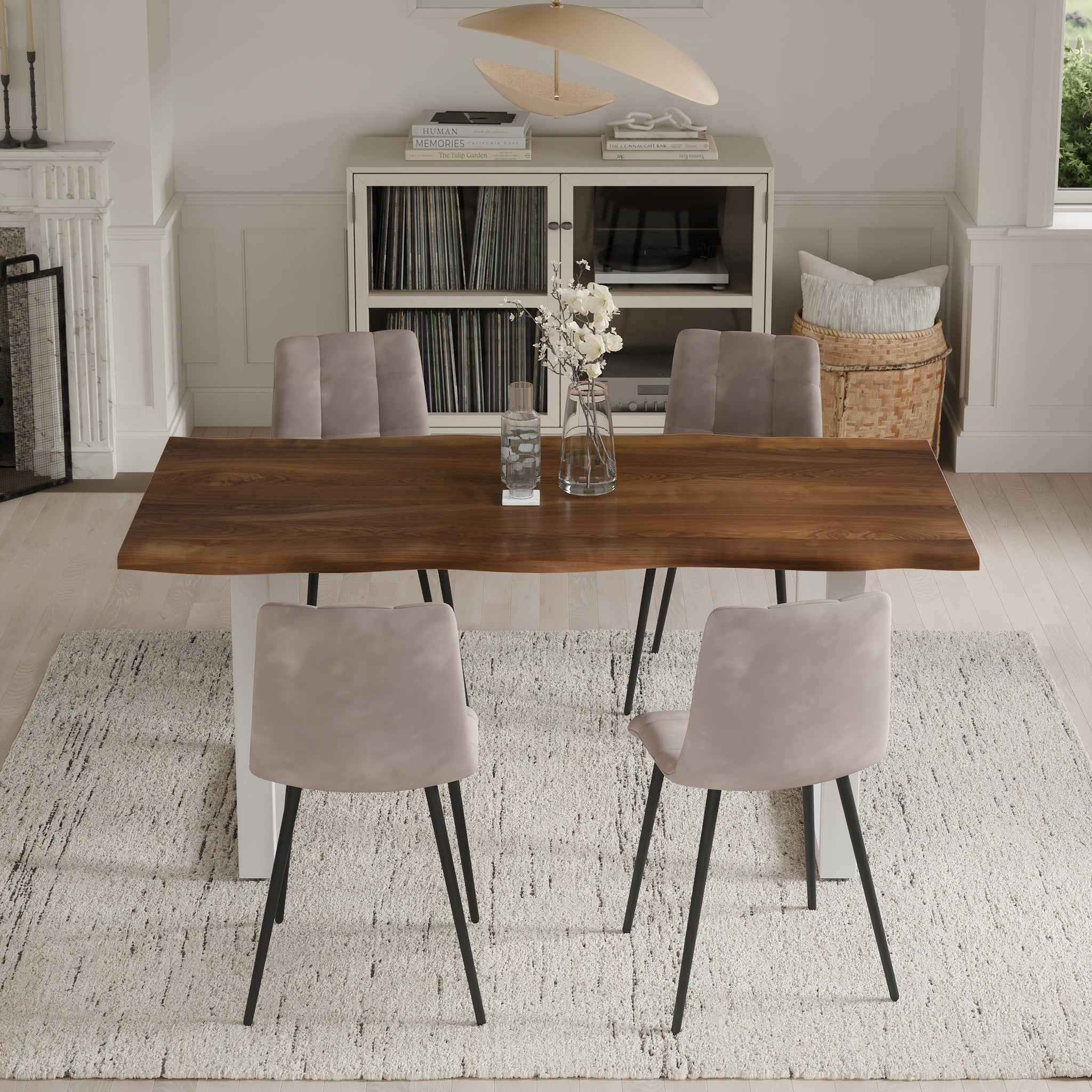 | #Farbe_nussbaumfarben | #Größe_80x80 | #Gestell_U-Gestell Weiß