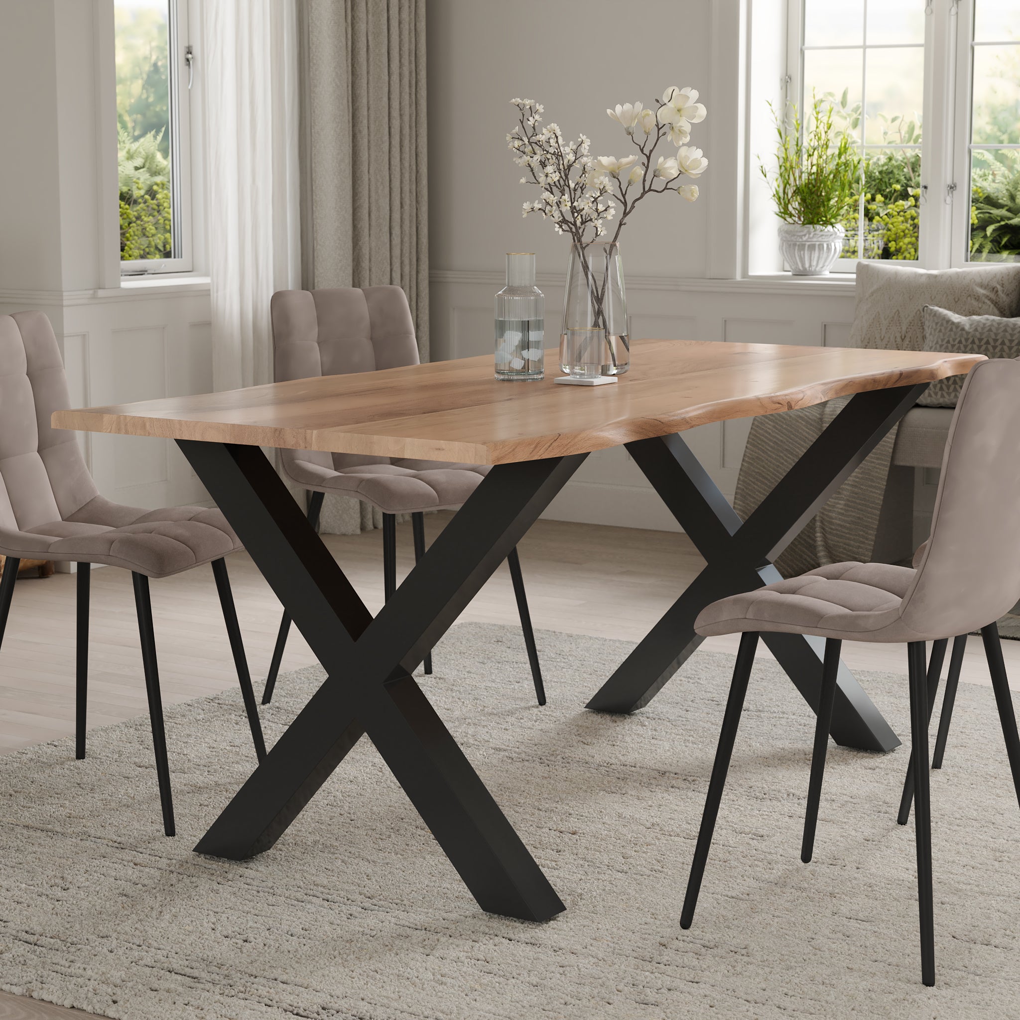 #naturfarben #180x90 #x-gestellschwarz