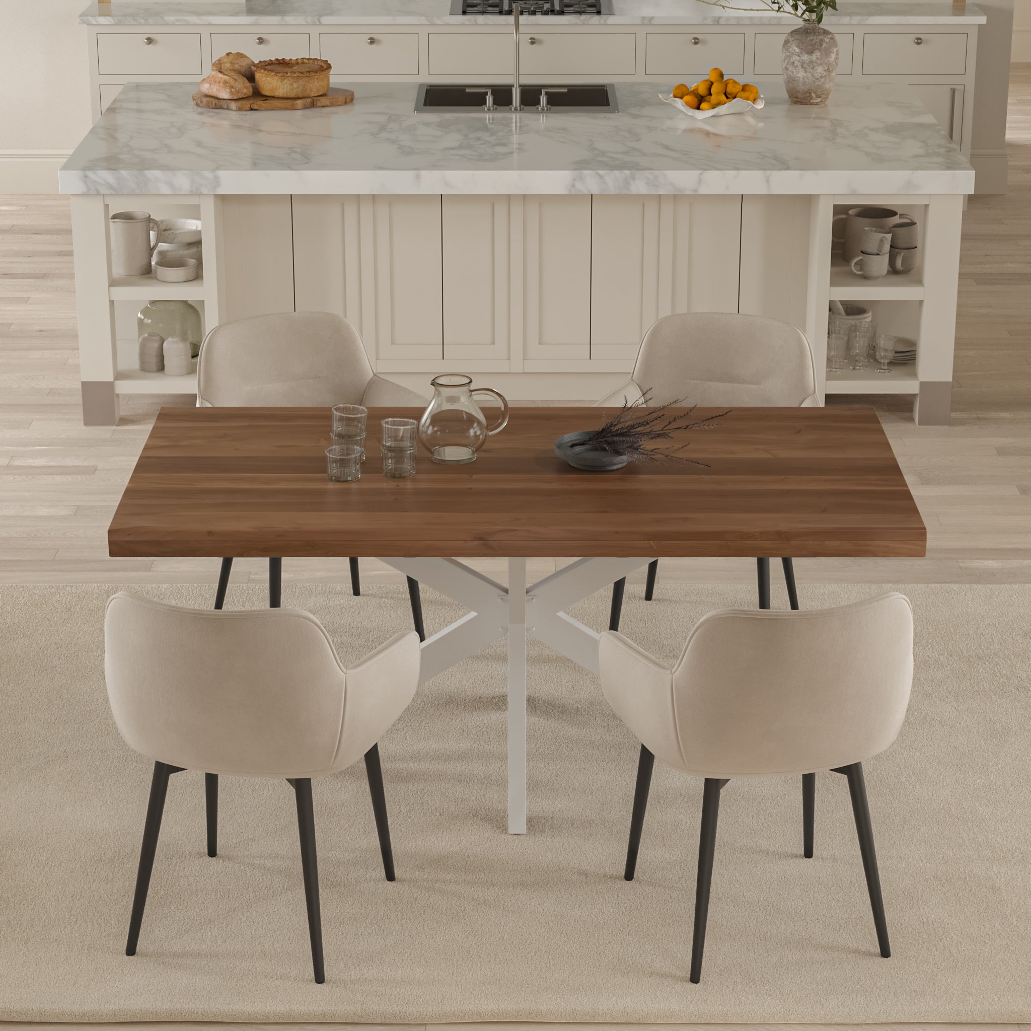 #Farbe_nussbaumfarben #Größe_180x90 #Gestell_Spider-Gestell Weiß