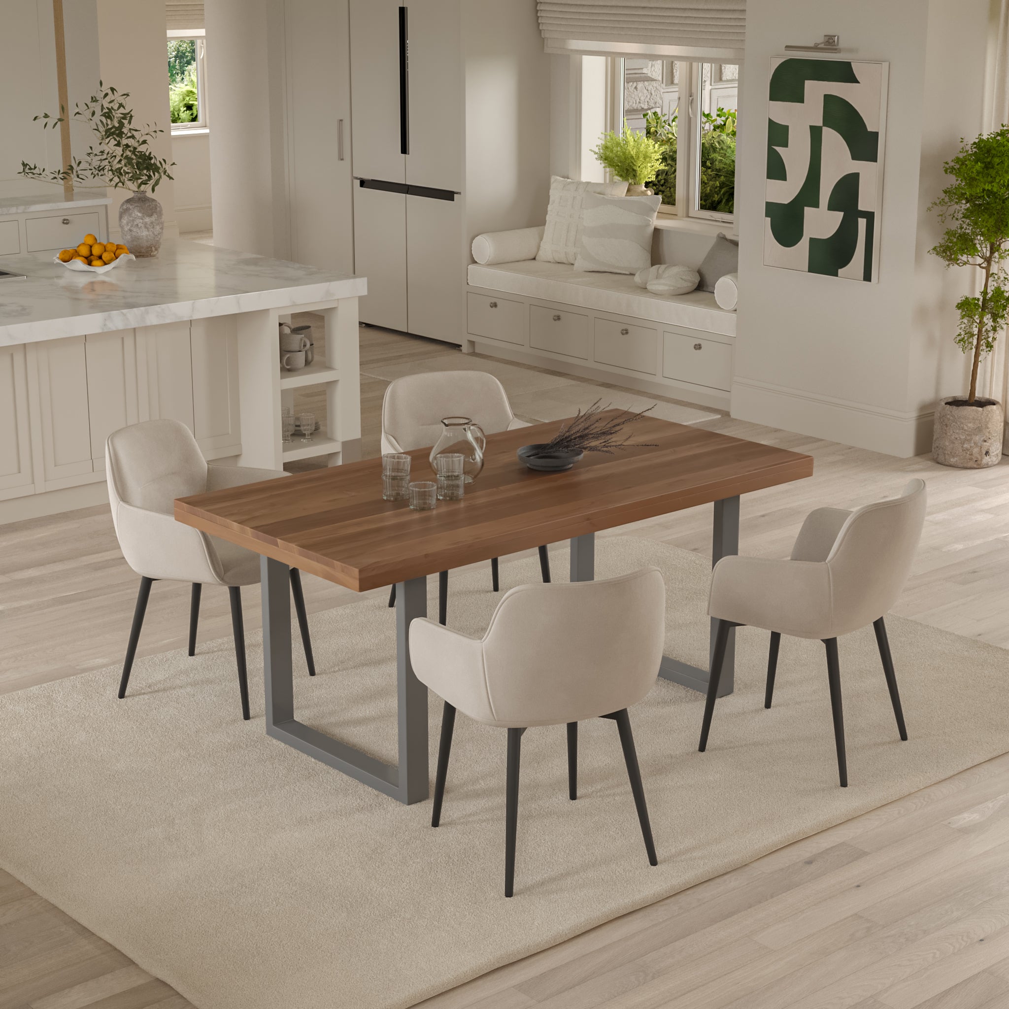 #akazienussbaumfarben #80x80 #u-gestellsilber