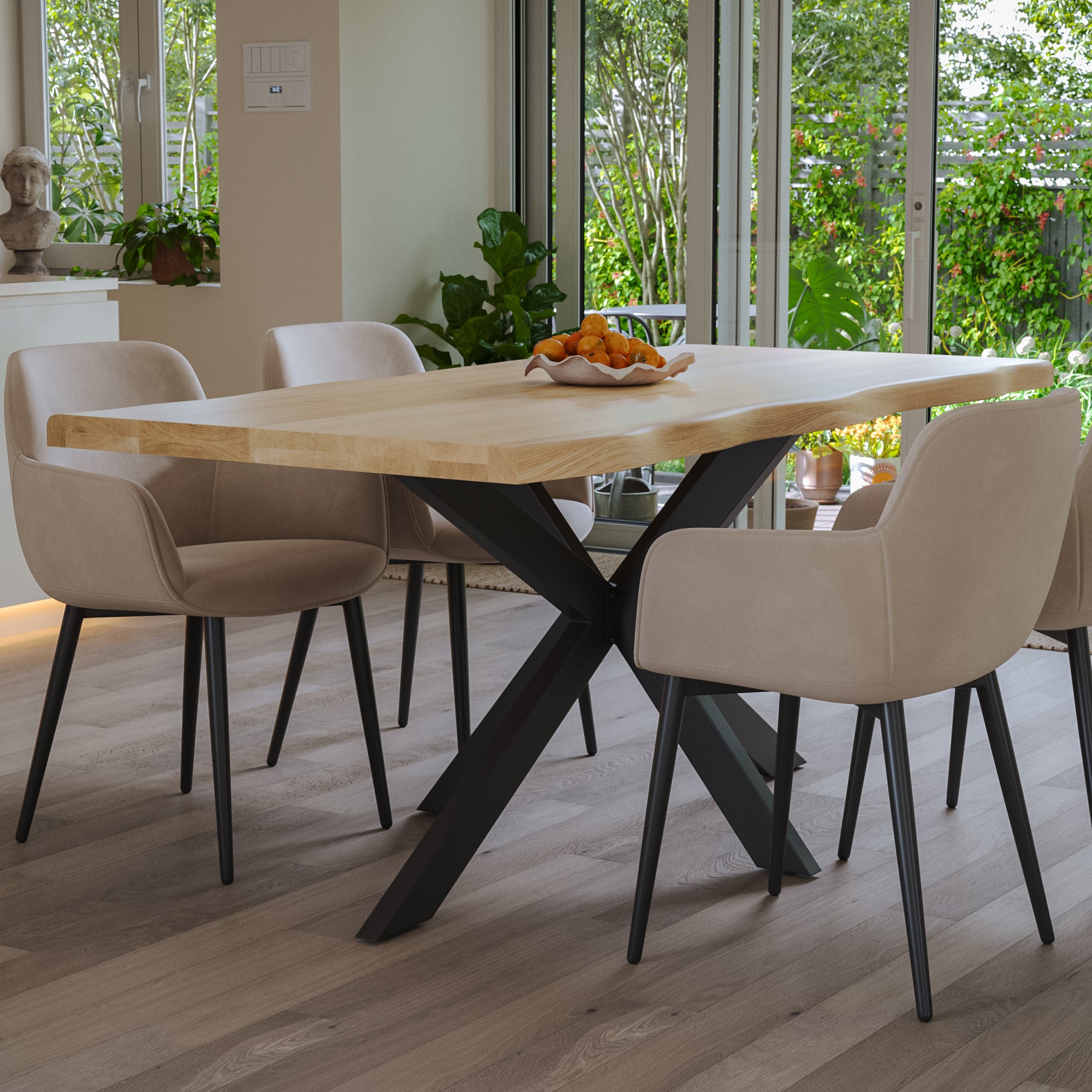 | #Farbe_eichenfarben | #Größe_260x100 | #Gestell_Spider-Gestell Schwarz