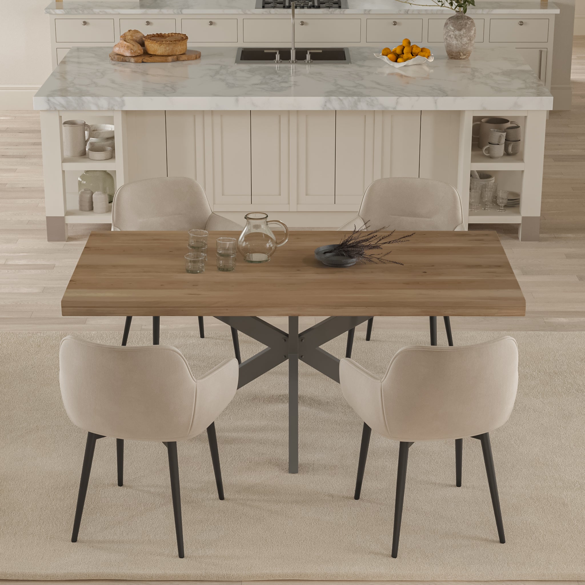 #akazienaturfarben #260x100 #spider-gestellsilber