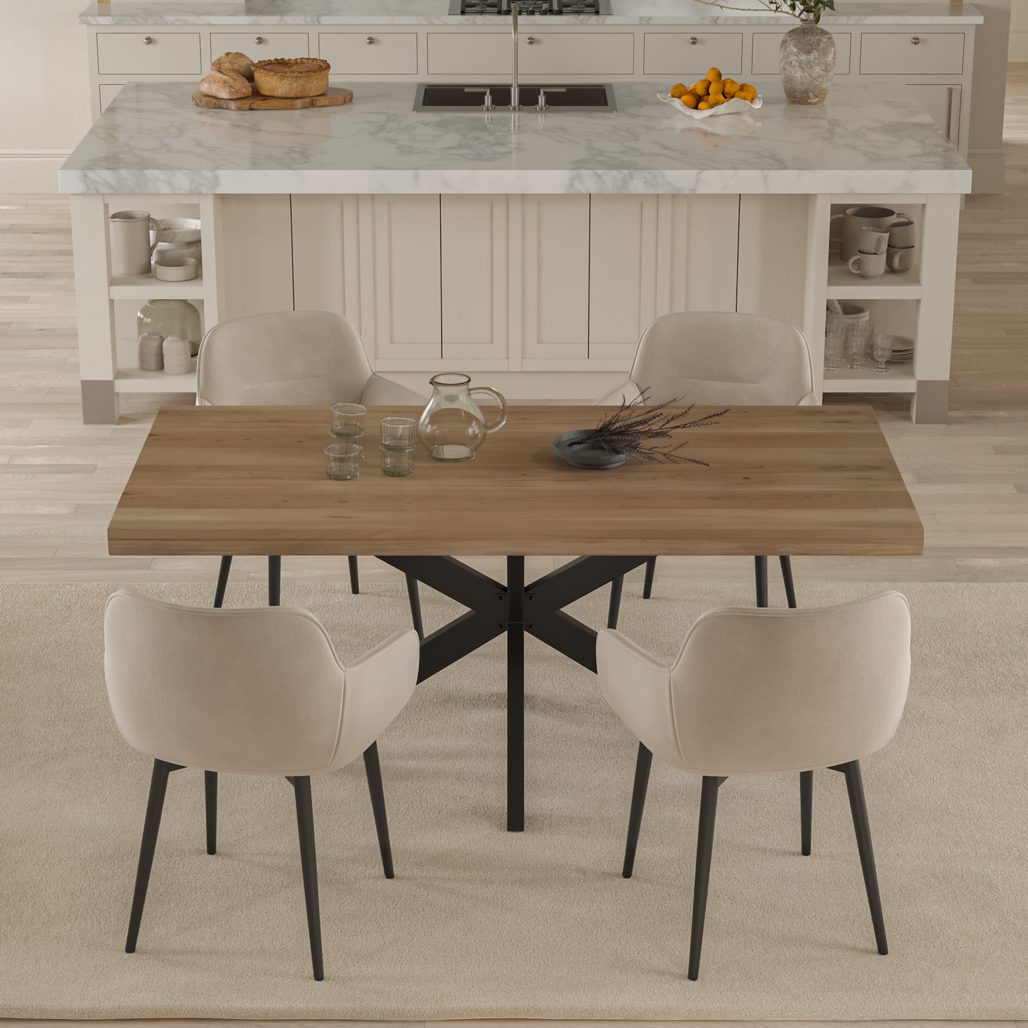 #akazienaturfarben #140x80 #spider-gestellschwarz