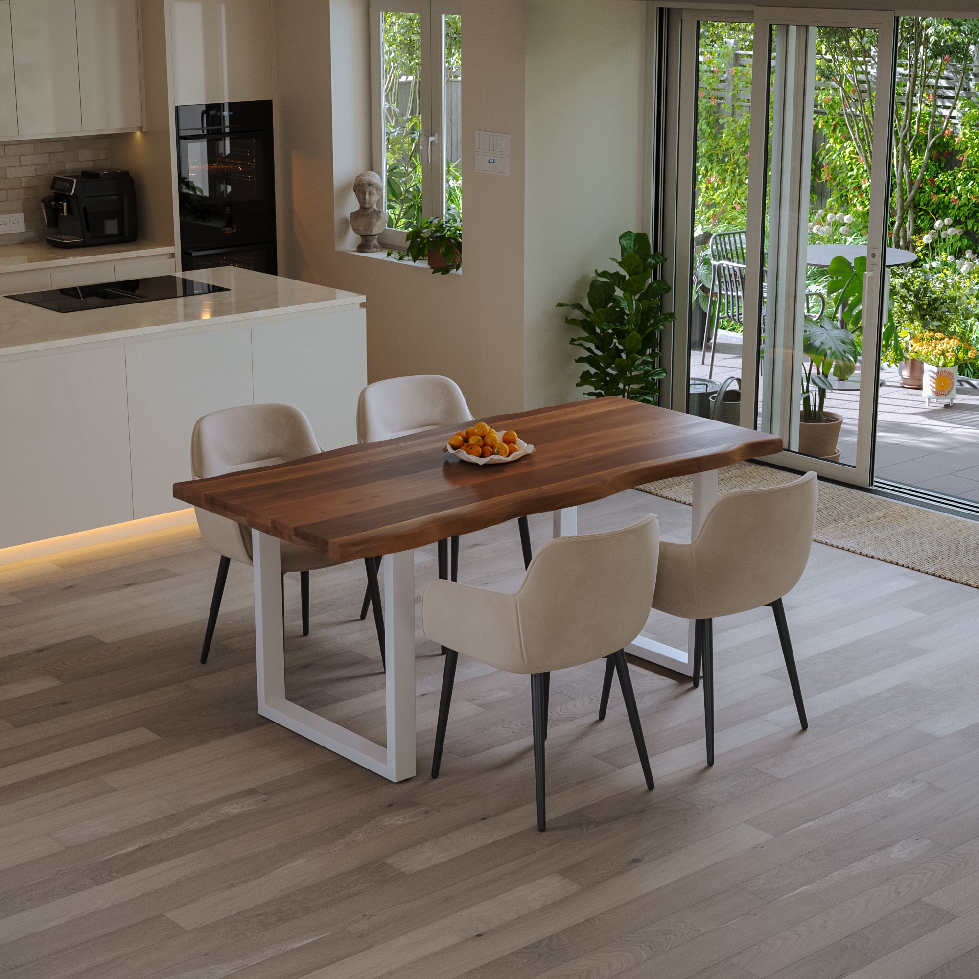#nussbaumfarben #240x100 #u-gestellweiß