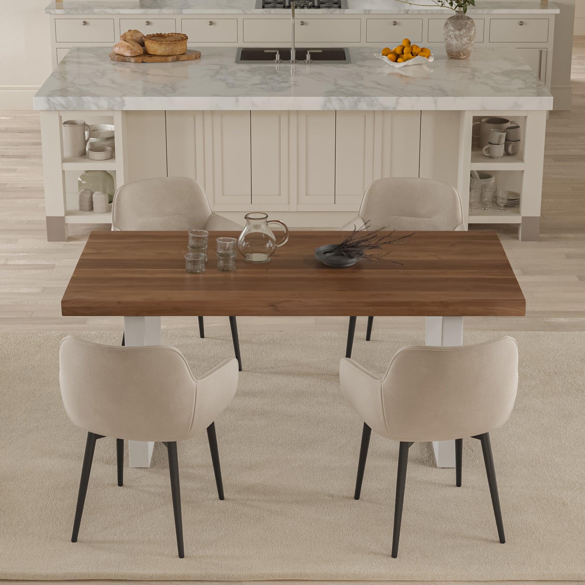 #akazienussbaumfarben #140x80 #u-gestellweiß