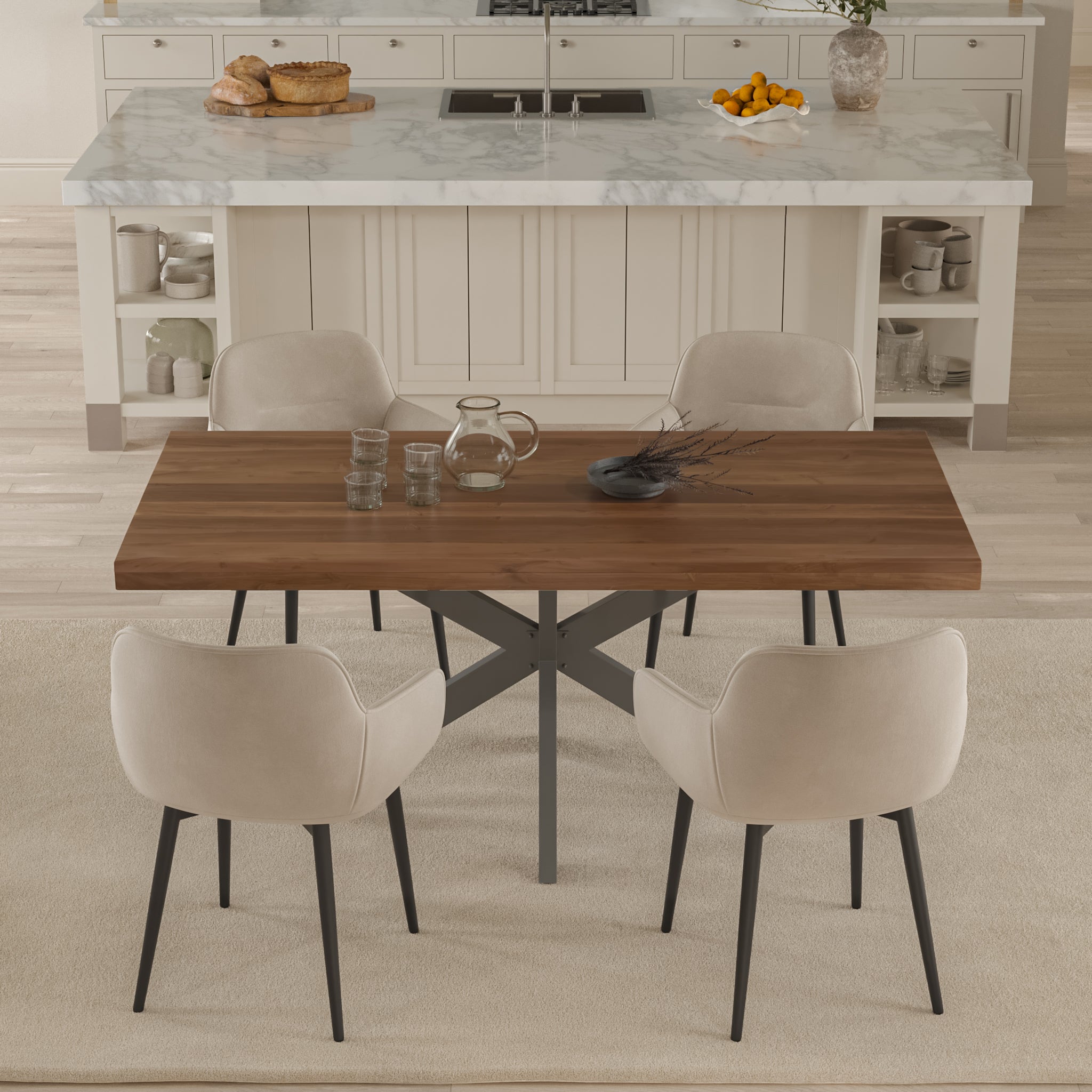 #akazienussbaumfarben #260x100 #spider-gestellsilber