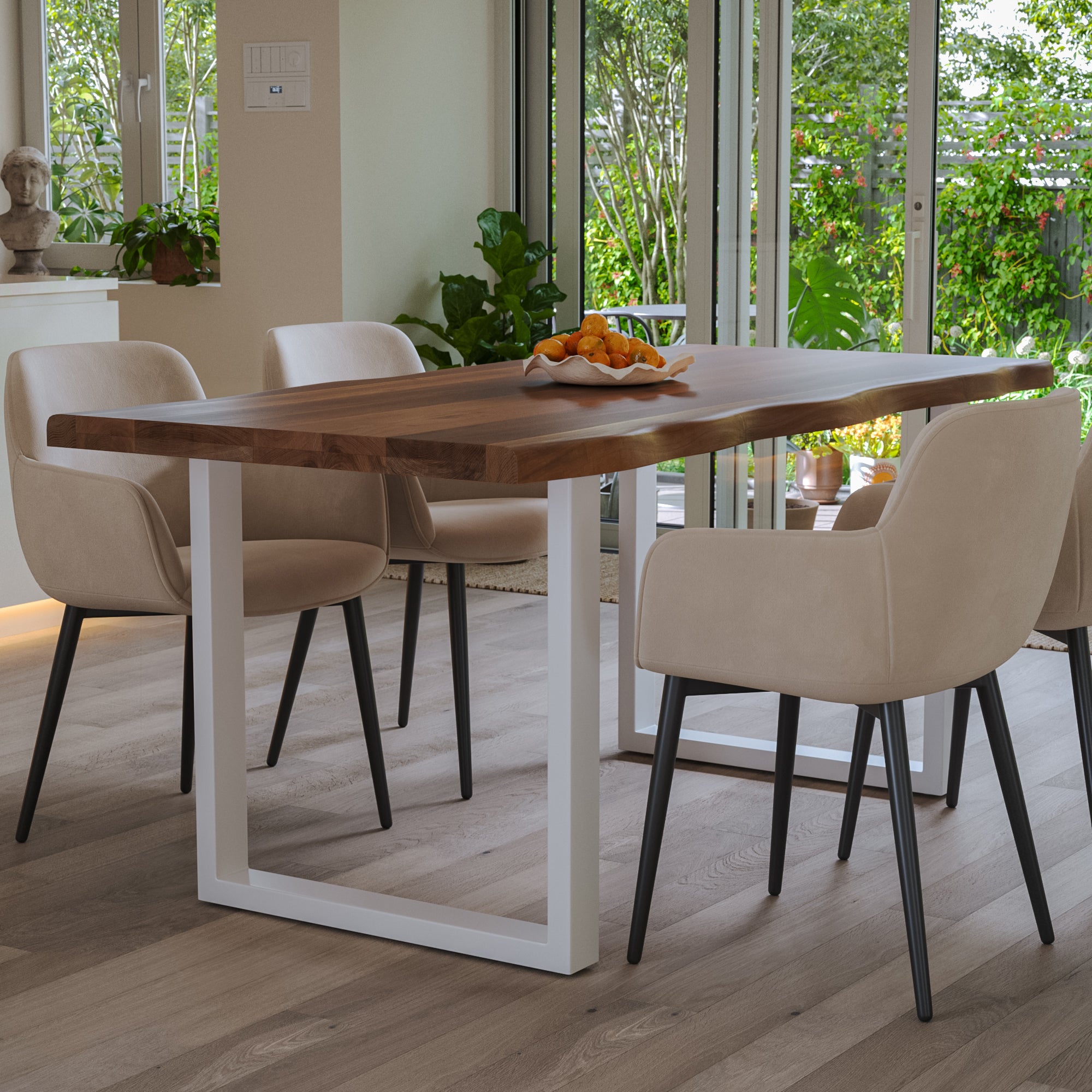 #nussbaumfarben #240x100 #u-gestellweiß