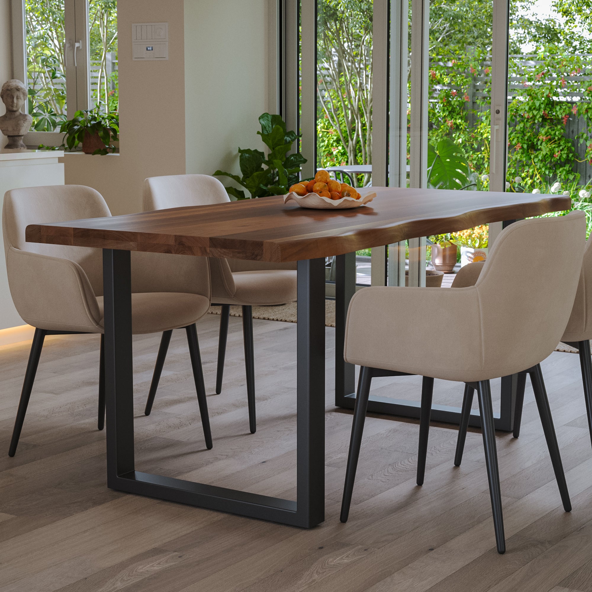 #nussbaumfarben #280x100 #u-gestellschwarz