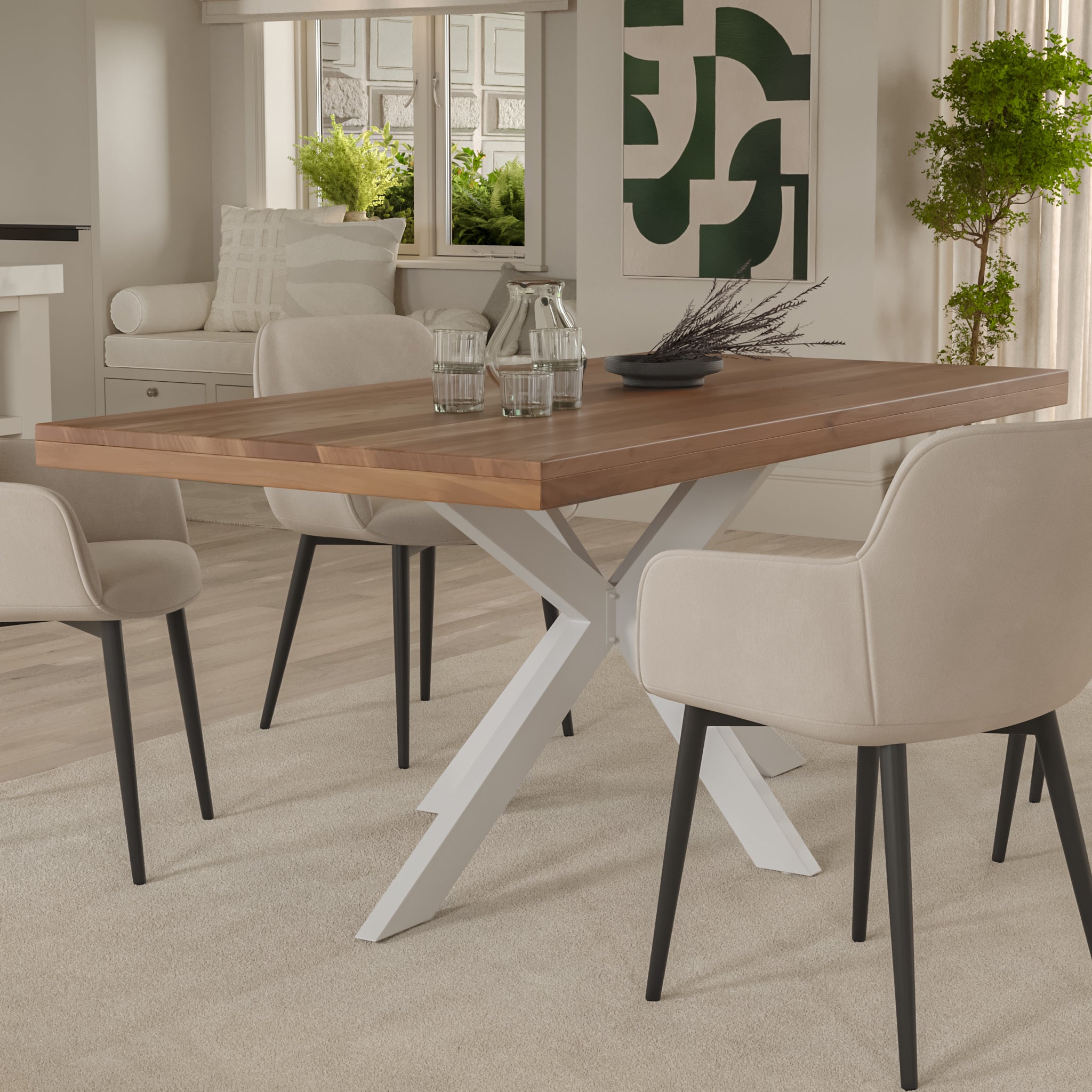 #akazienussbaumfarben #260x100 #spider-gestellweiß