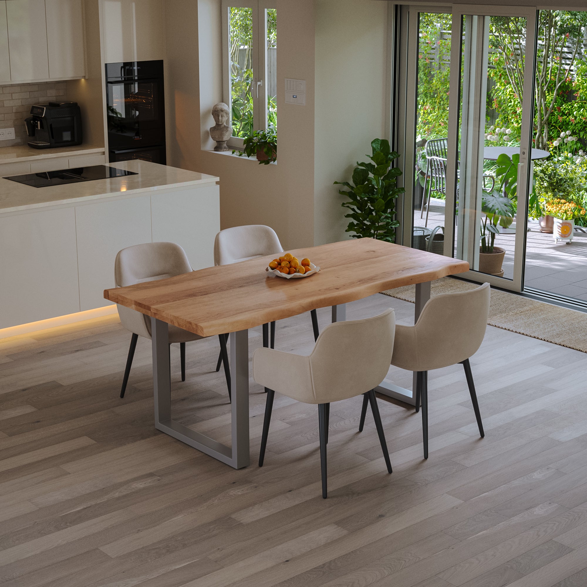 #naturfarben #220x100 #u-gestellsilber