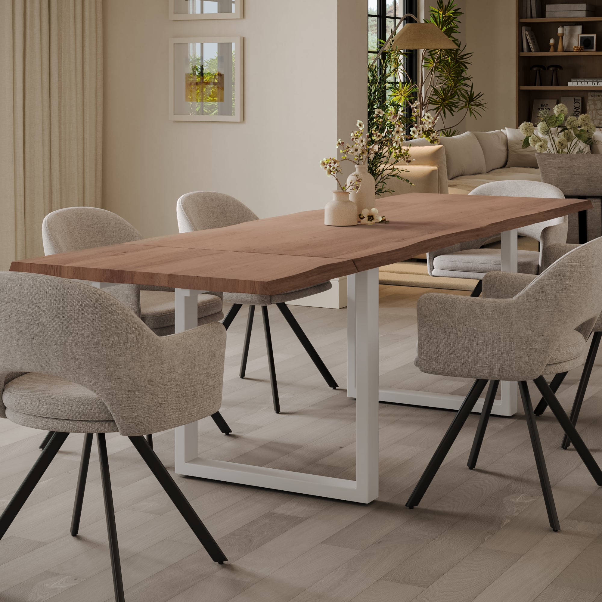 | #Farbe_stonefarben | #Größe_140(220)x90 | #Gestell_U-Gestell Weiß