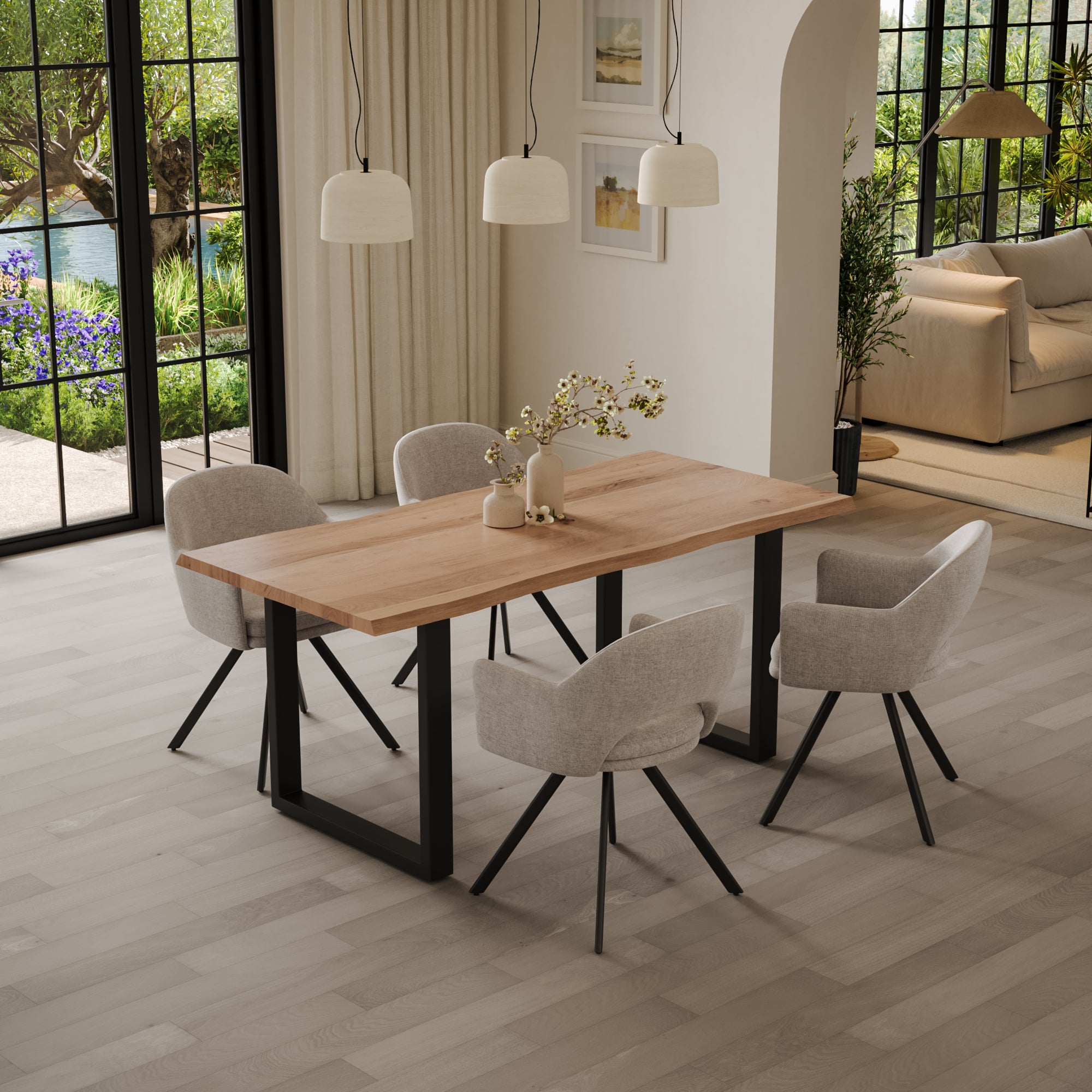 #naturfarben #140(220)x90 #u-gestellschwarz