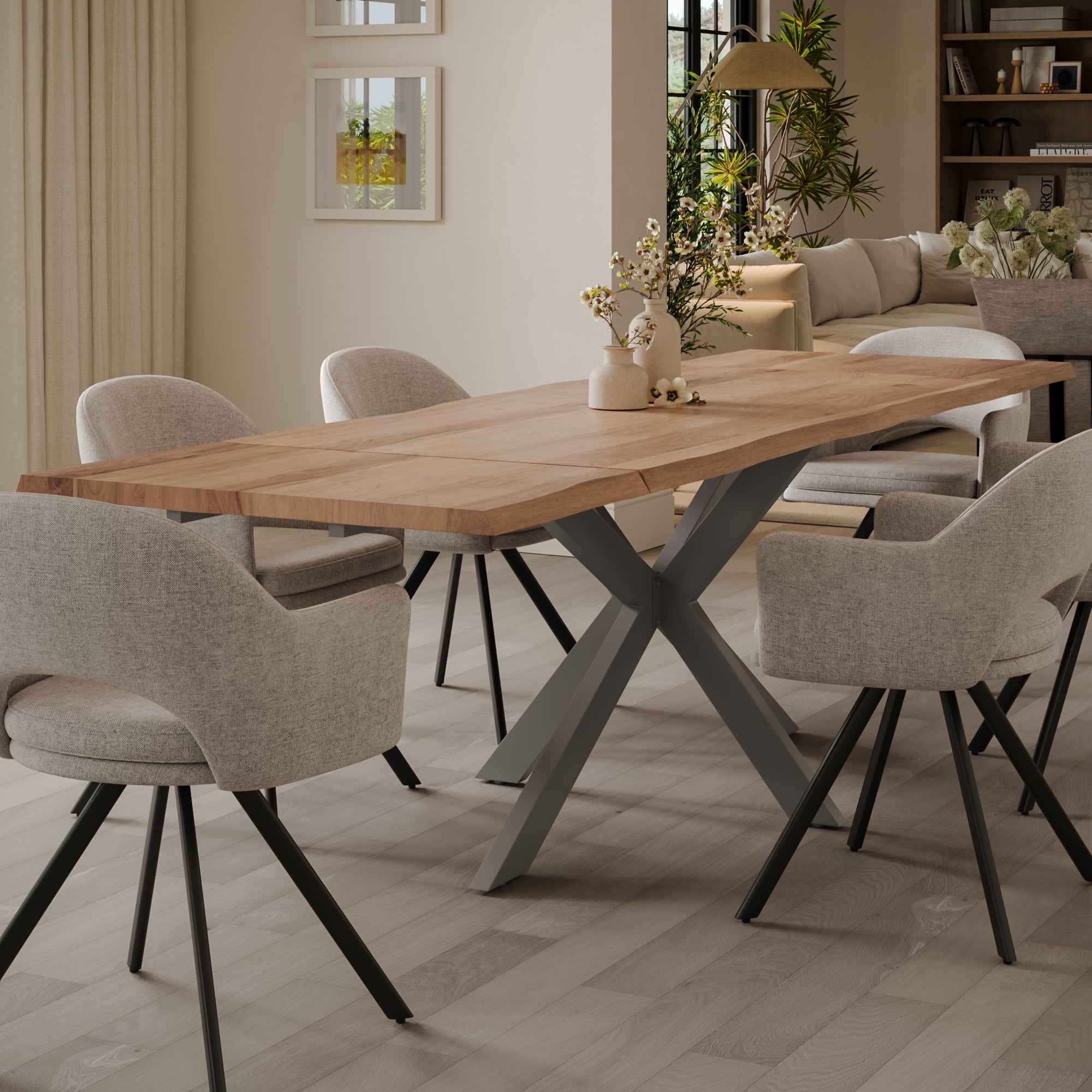 #naturfarben #140(220)x90 #spider-gestellsilber