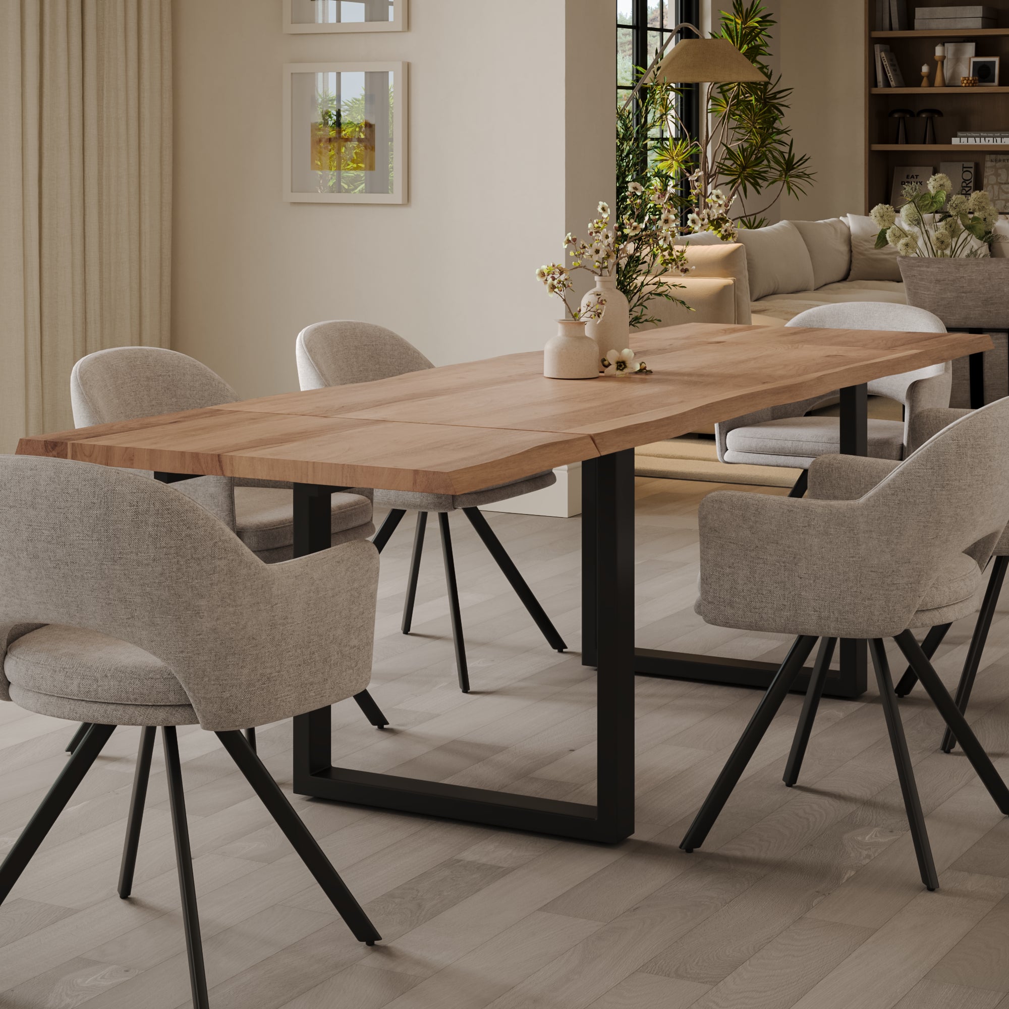 #naturfarben #140(220)x90 #u-gestellschwarz