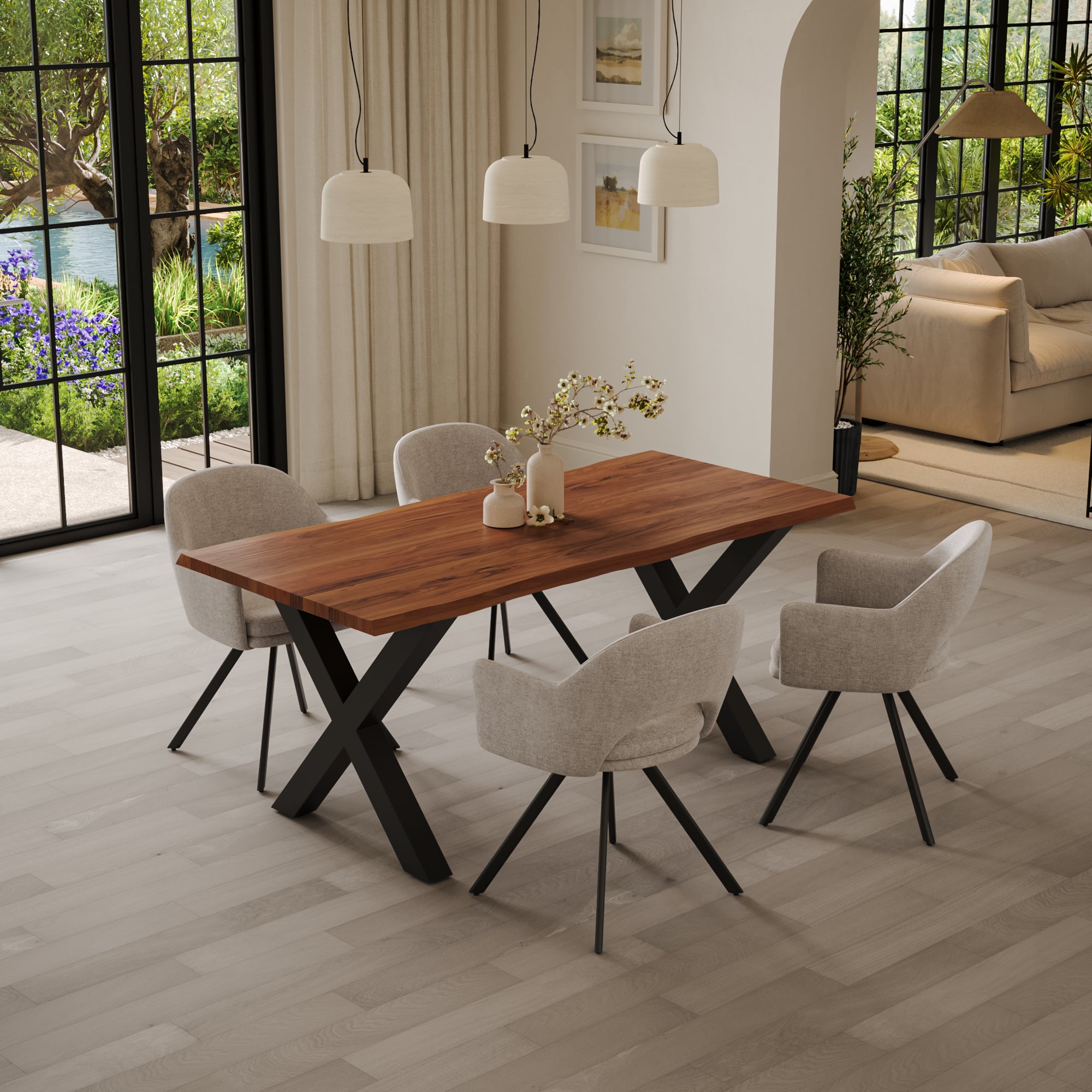#nougatfarben #140(220)x90 #x-gestellschwarz
