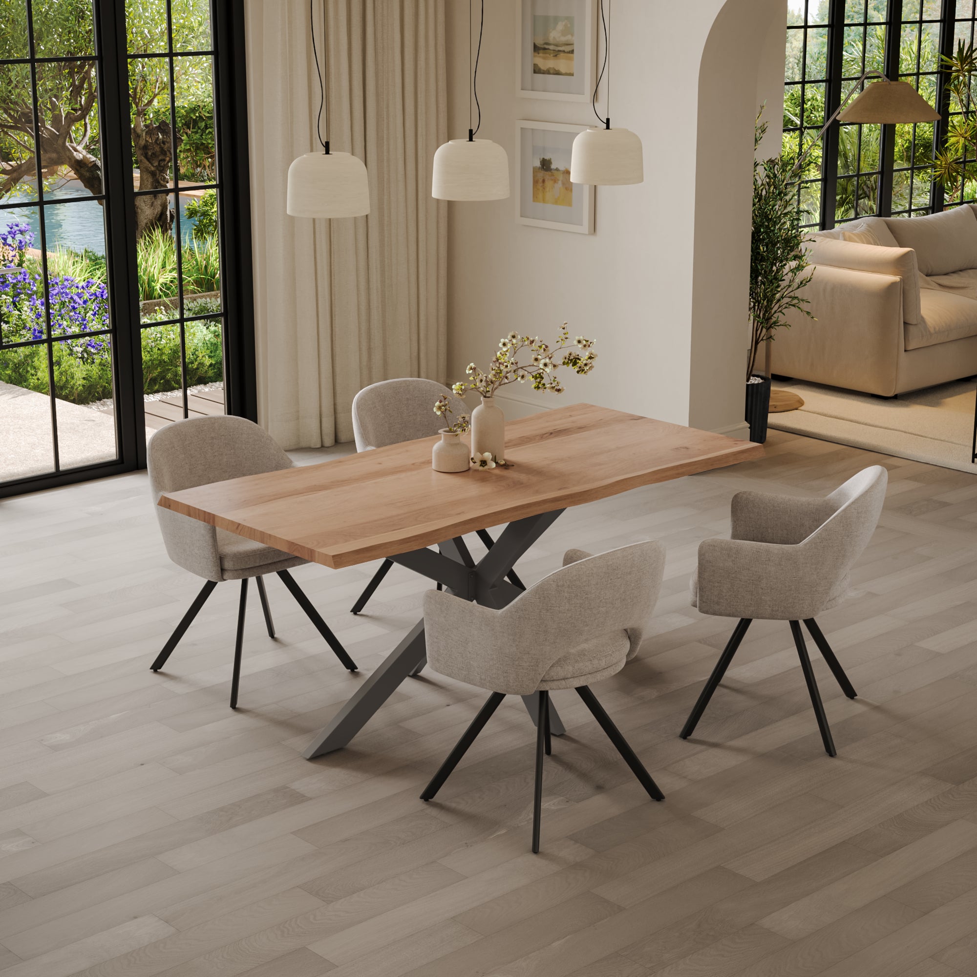 | #Farbe_naturfarben | #Größe_220(320)x100 | #Gestell_Spider-Gestell Silber