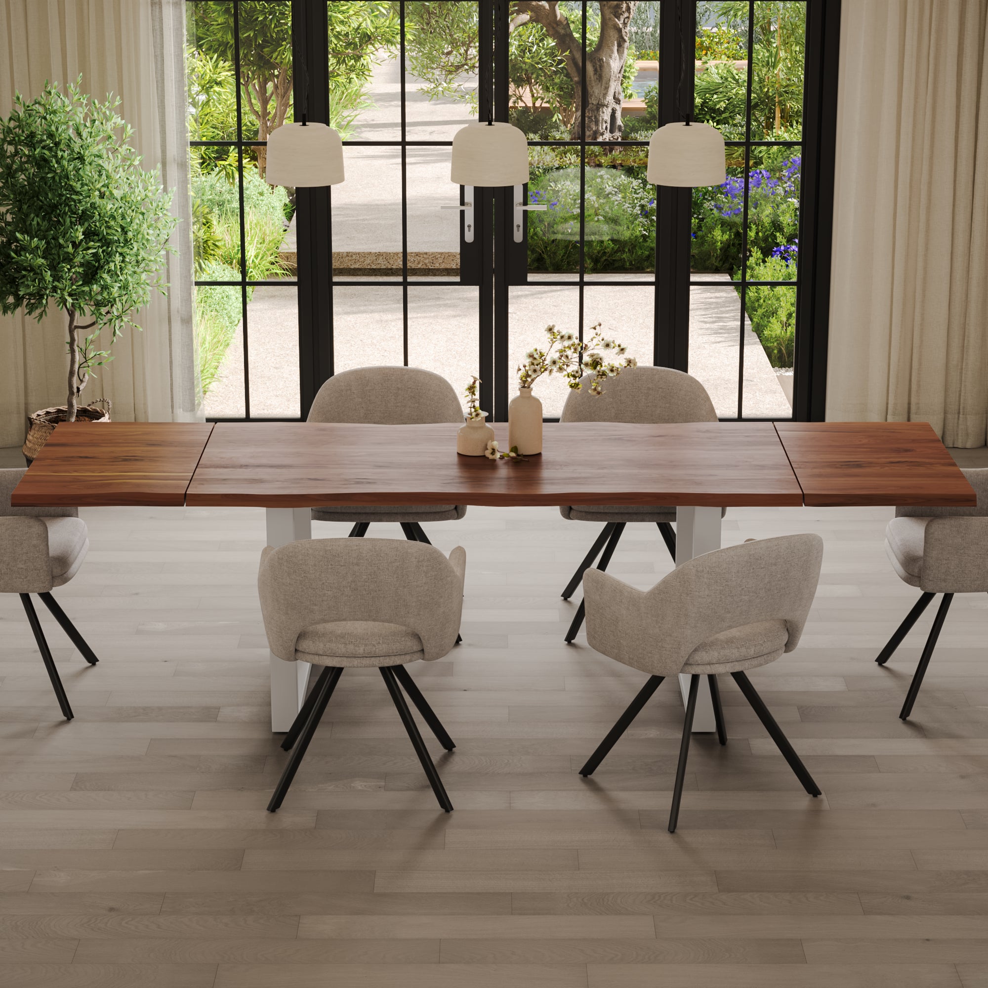 #nougatfarben #140(220)x90 #u-gestellweiß