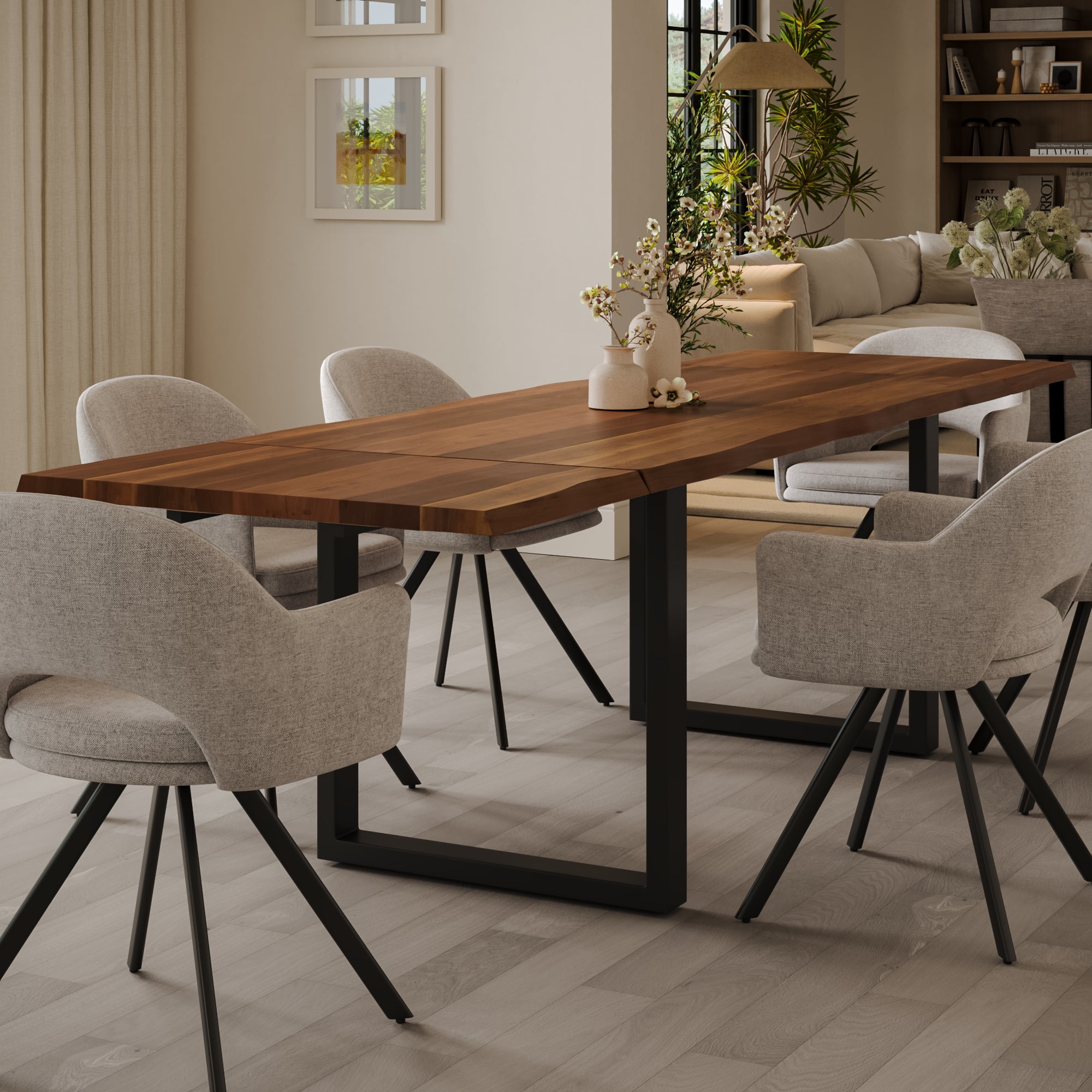 | #Farbe_nussbaumfarben | #Größe_140(220)x90 | #Gestell_U-Gestell Schwarz