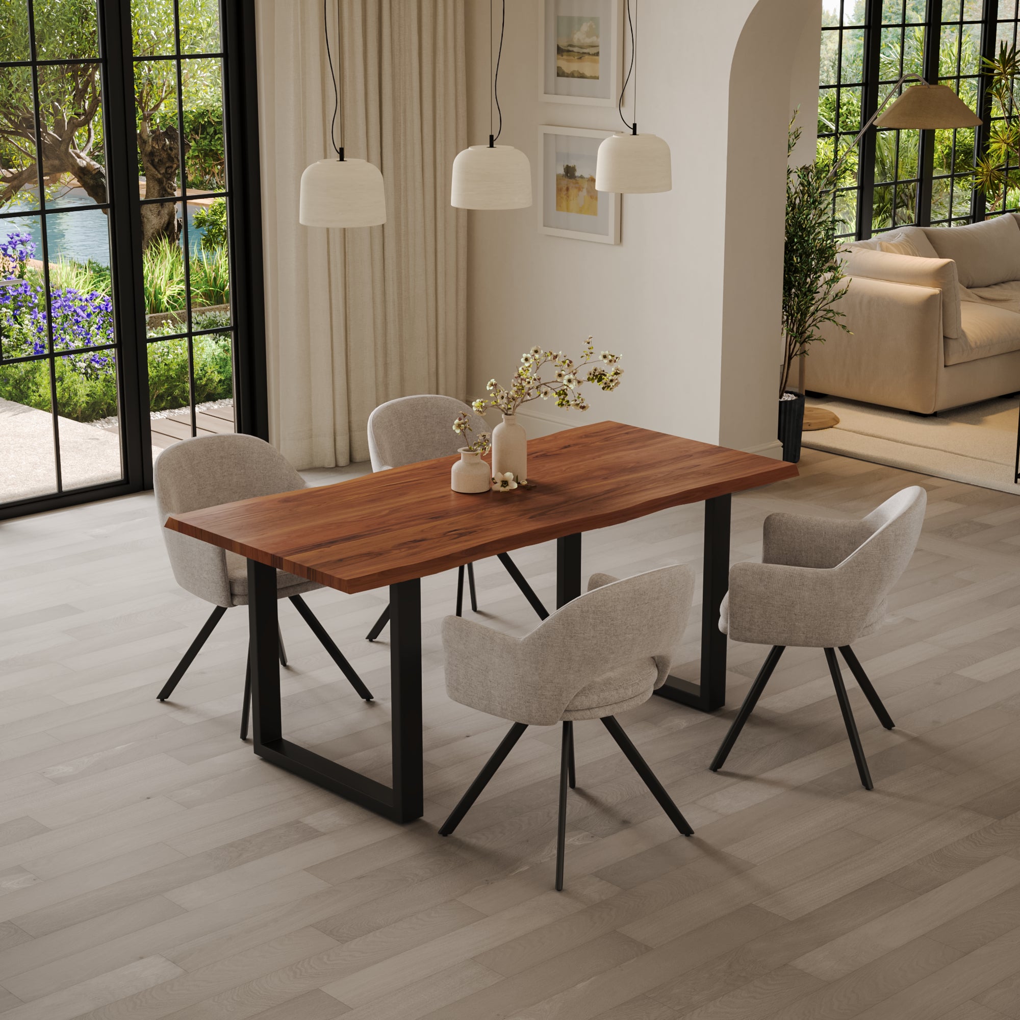 #nougatfarben #140(220)x90 #u-gestellschwarz