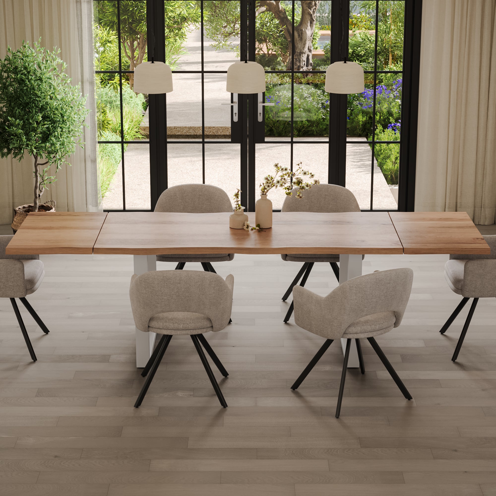 #naturfarben #140(220)x90 #u-gestellweiß