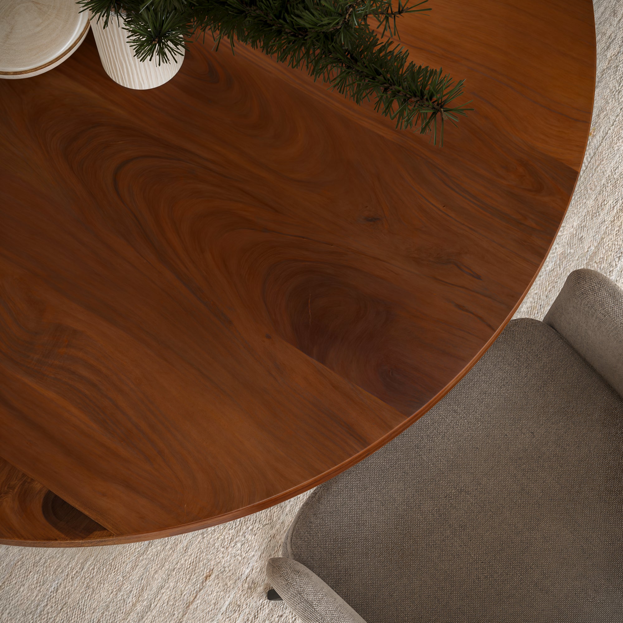 | #Farbe_nussbaumfarben | #Größe_140x140 | #Gestell_Stern-Gestell Silber