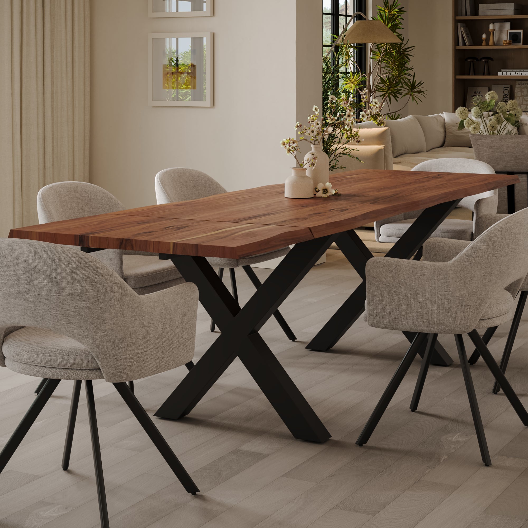 | #Farbe_nougatfarben | #Größe_220(320)x100 | #Gestell_X-Gestell Schwarz