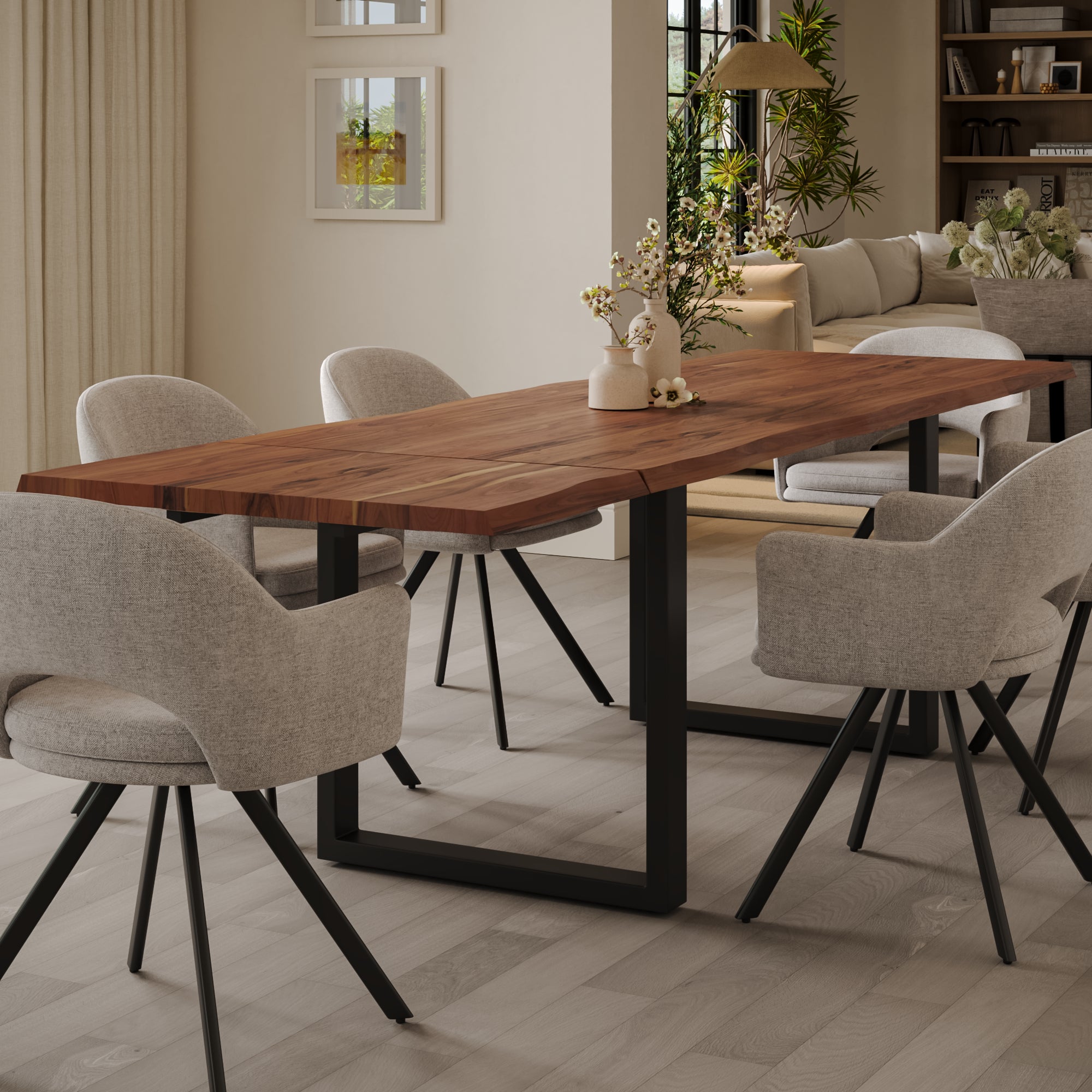 | #Farbe_nougatfarben | #Größe_120(200)x90 | #Gestell_U-Gestell Schwarz