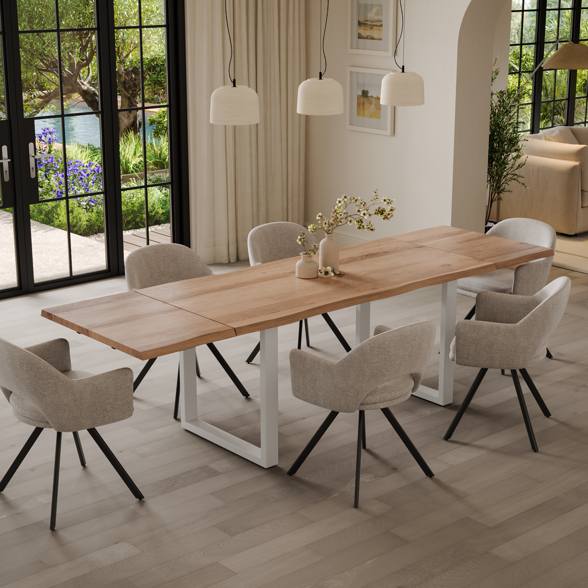 #naturfarben #140(220)x90 #u-gestellweiß