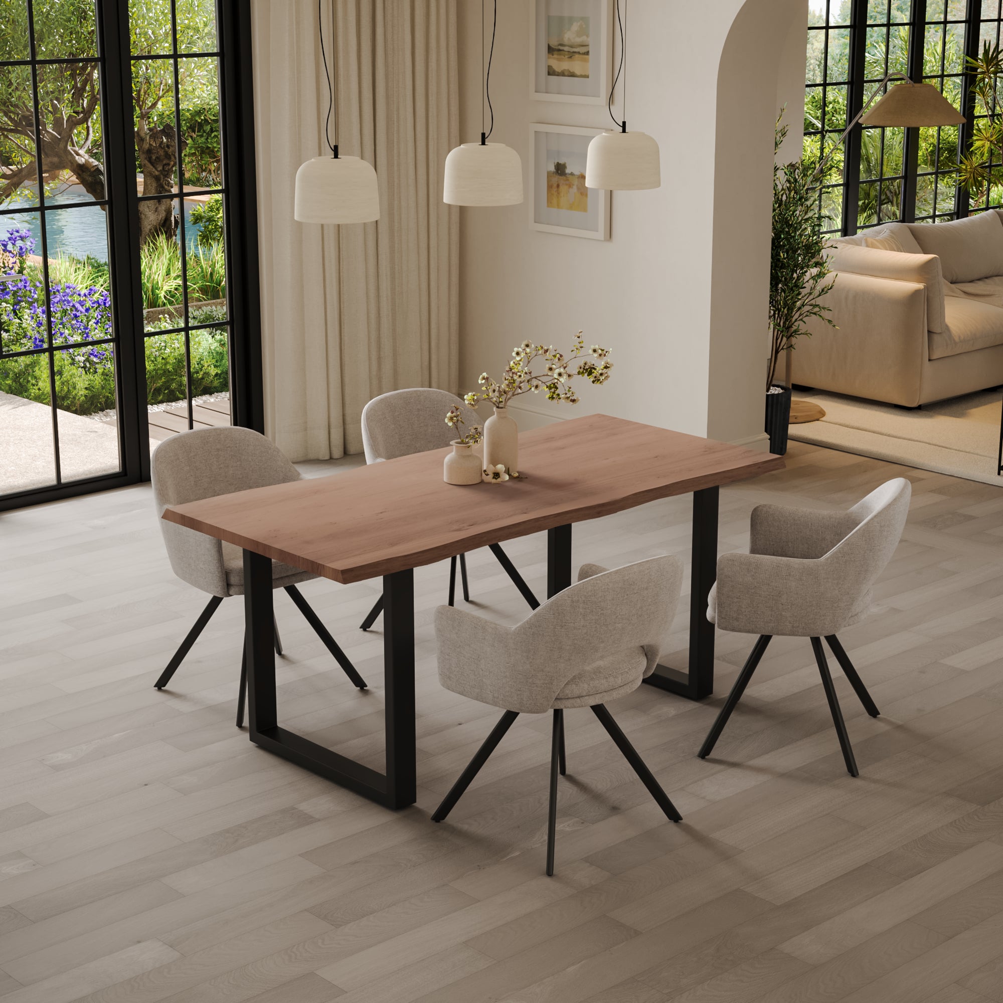 | #Farbe_stonefarben | #Größe_220(320)x100 | #Gestell_U-Gestell Schwarz