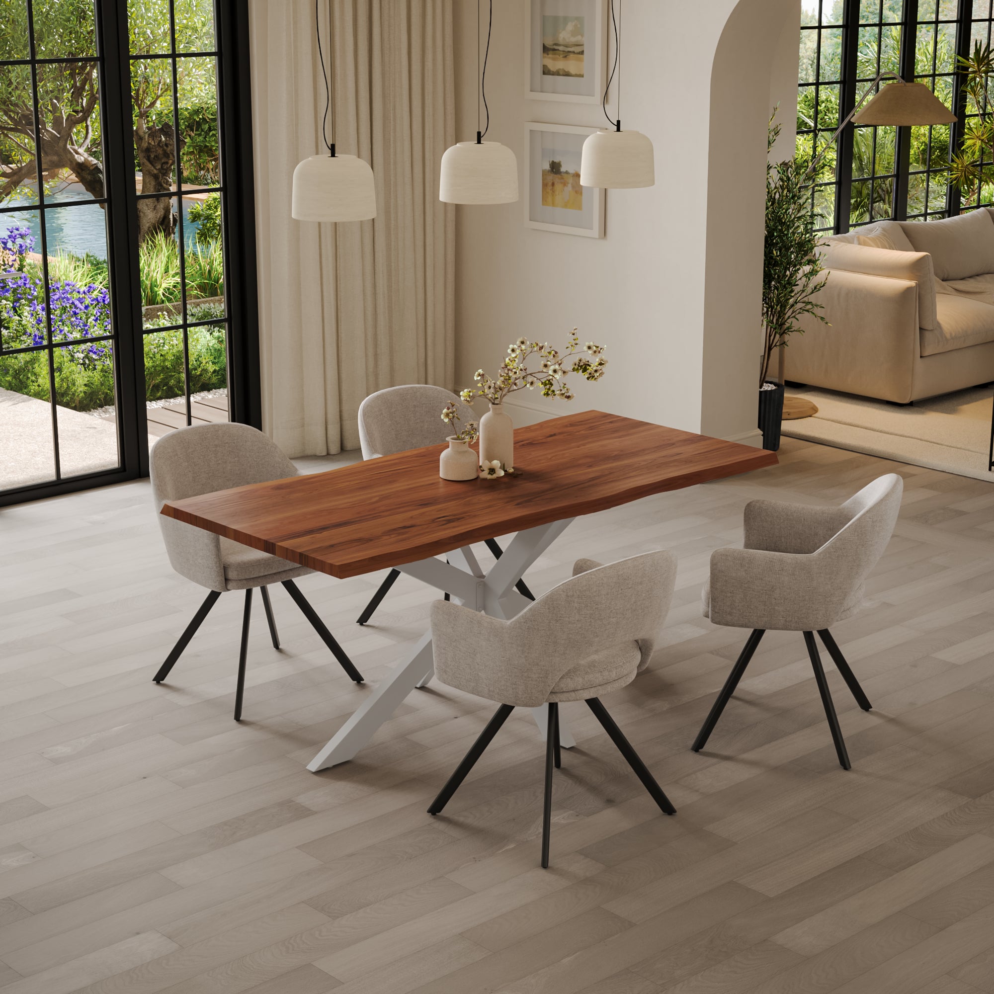 | #Farbe_nougatfarben | #Größe_220(320)x100 | #Gestell_Spider-Gestell Weiß