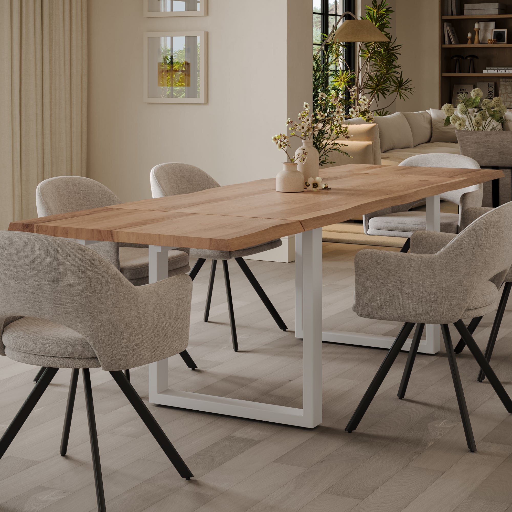 #naturfarben #140(220)x90 #u-gestellweiß