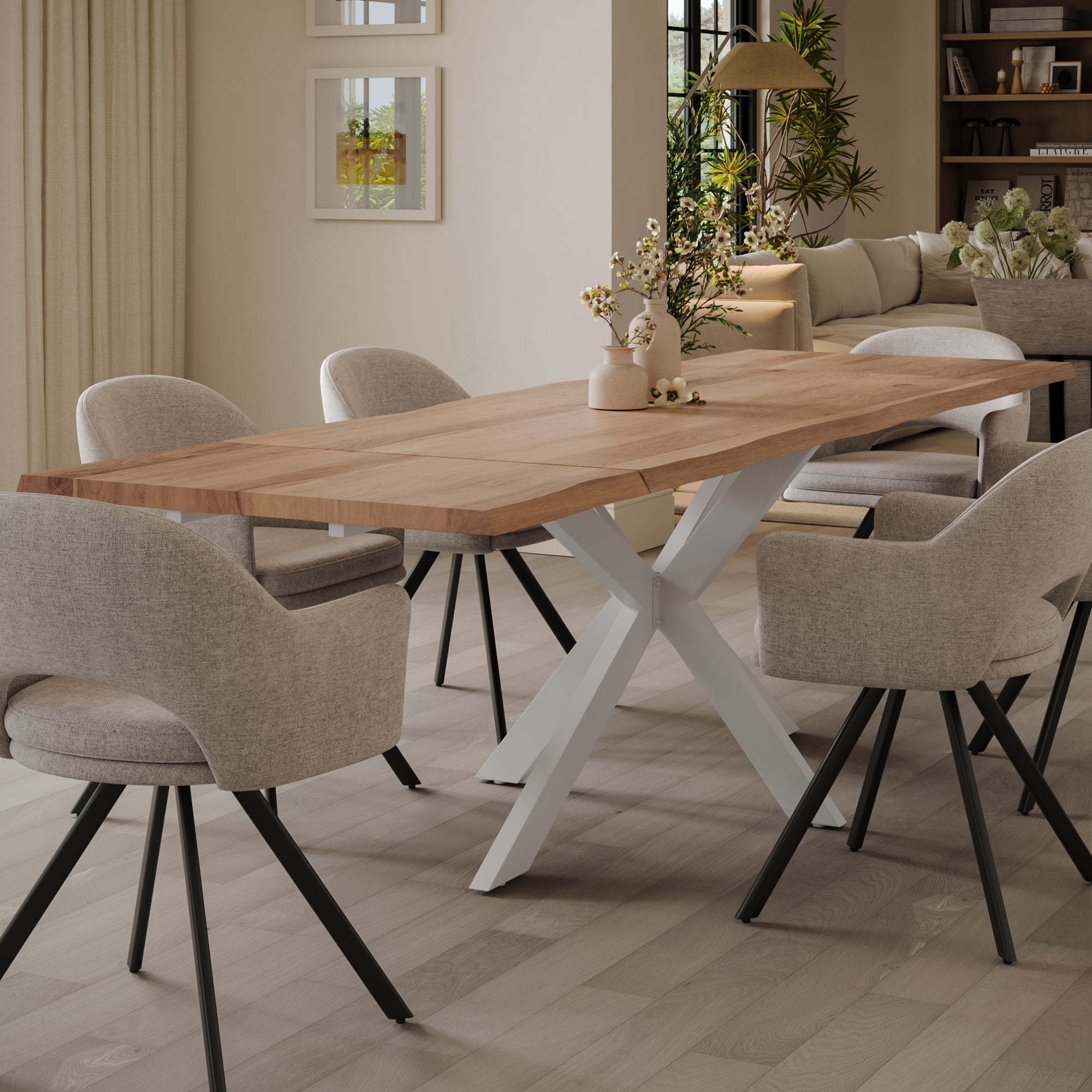 | #Farbe_naturfarben | #Größe_140(220)x90 | #Gestell_Spider-Gestell Weiß