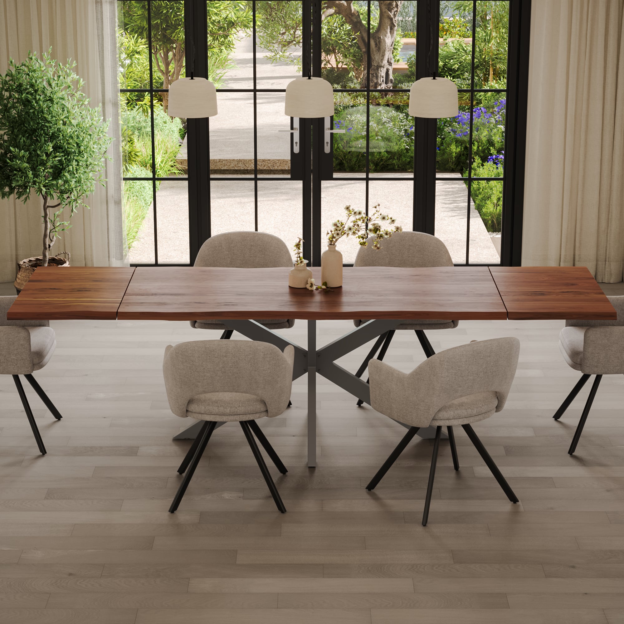 | #Farbe_nougatfarben | #Größe_200(300)x100 | #Gestell_Spider-Gestell Silber