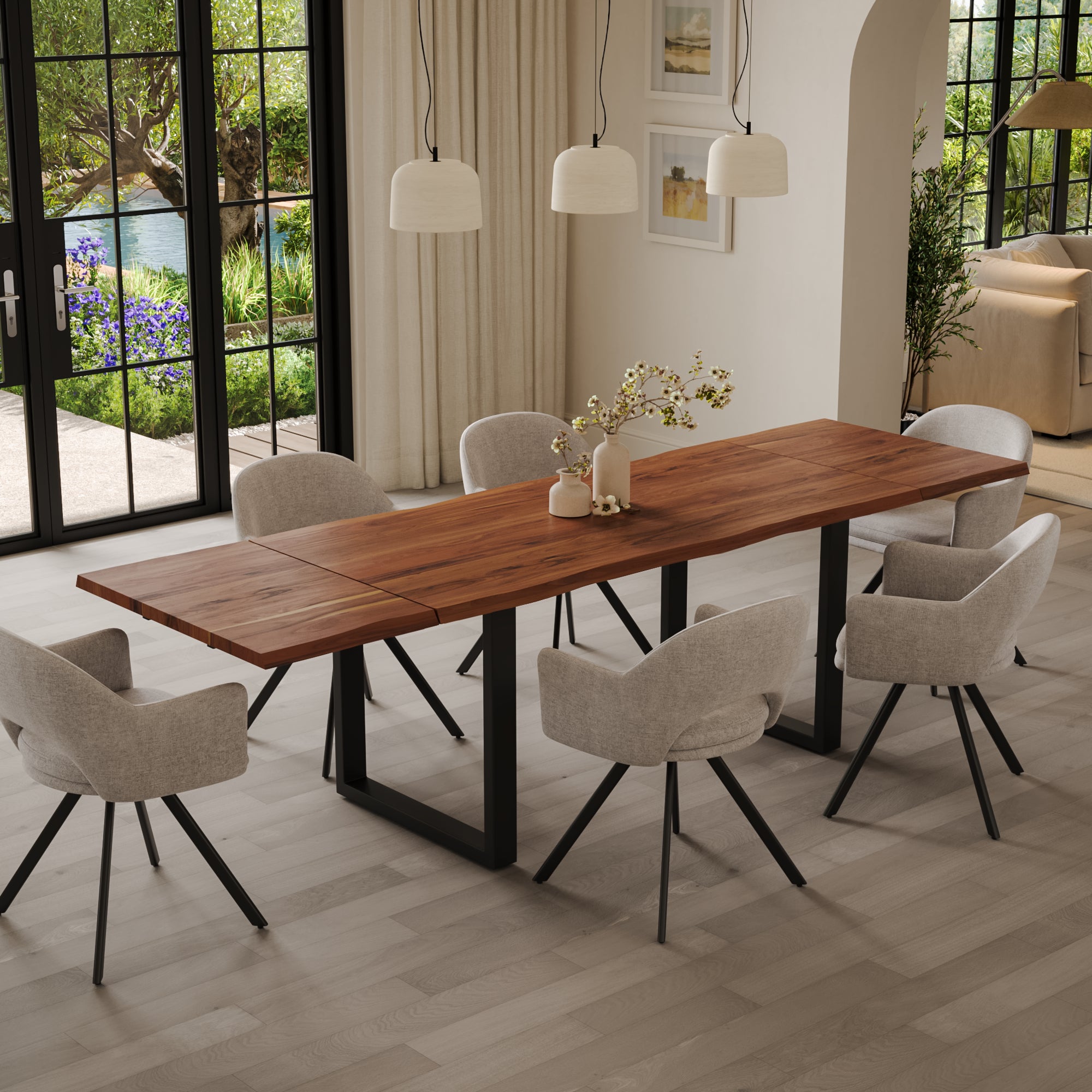 #nougatfarben #140(220)x90 #u-gestellschwarz
