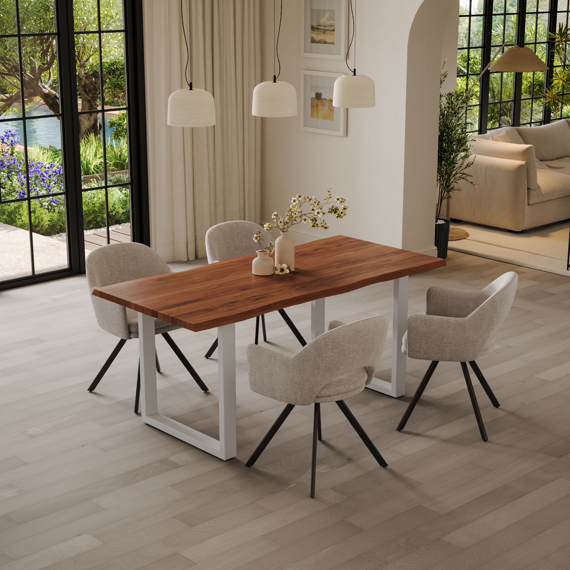 | #Farbe_nougatfarben | #Größe_220(320)x100 | #Gestell_U-Gestell Weiß