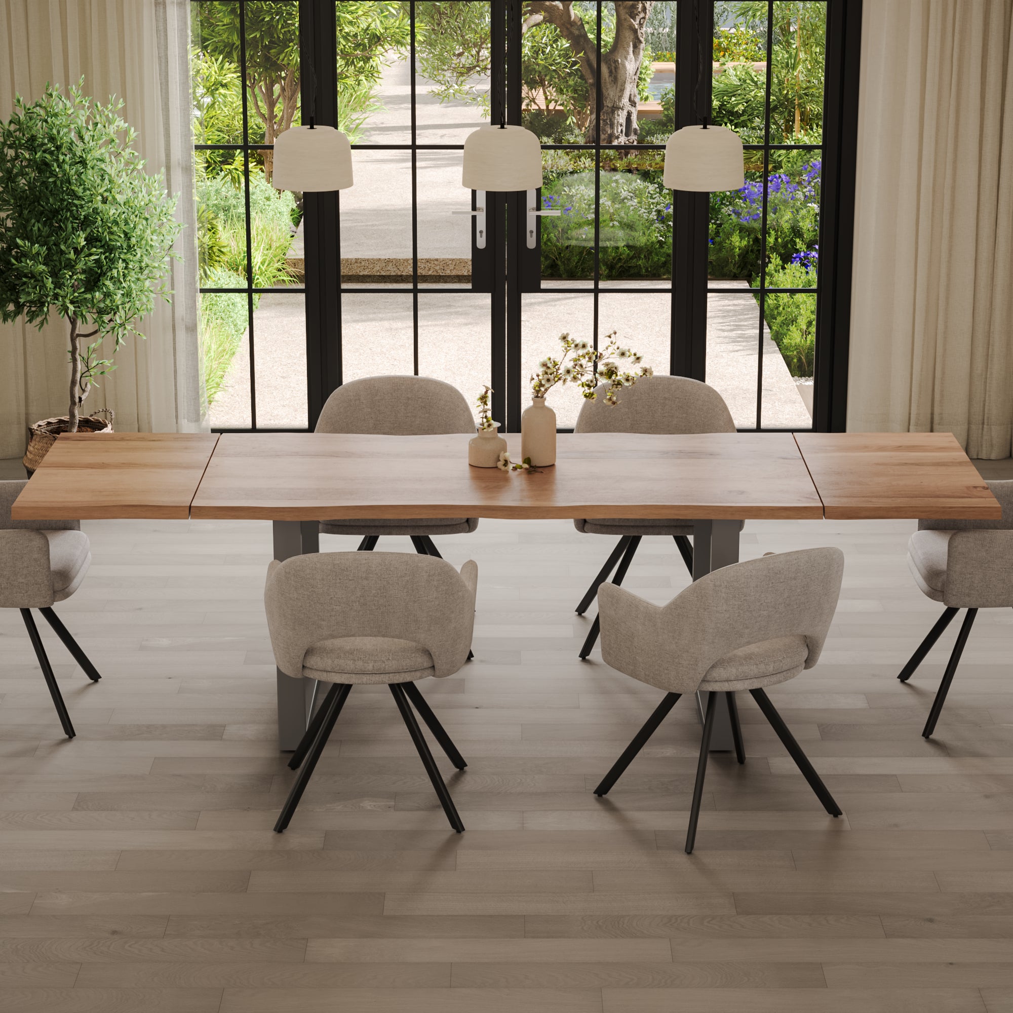 #naturfarben #140(220)x90 #u-gestellsilber