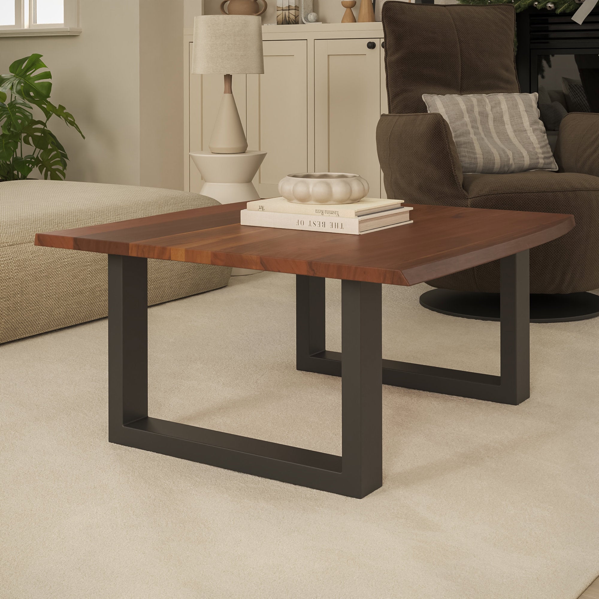 | #Farbe_nussbaumfarben | #Größe_80x80 | #Gestell_U-Gestell Schwarz