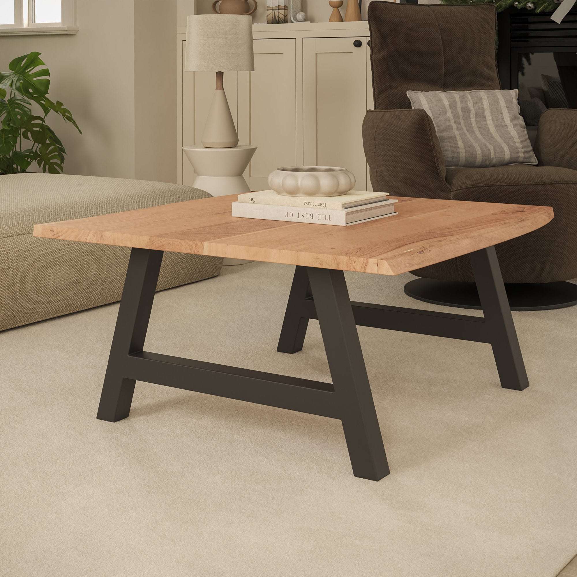 #naturfarben #80x80 #a-gestellschwarz