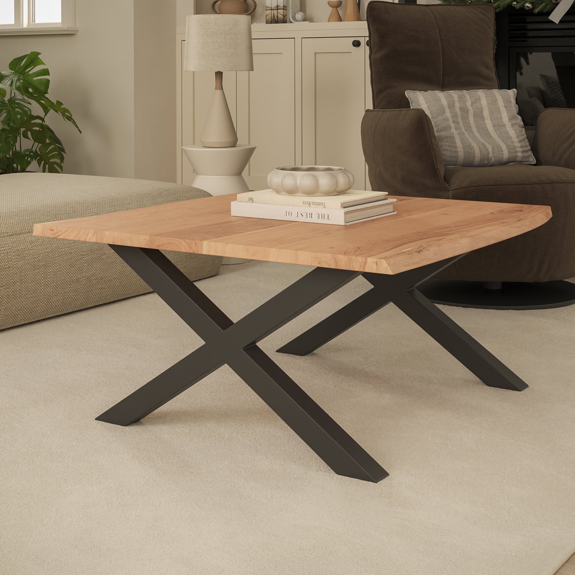 #naturfarben #80x80 #x-gestellschwarz